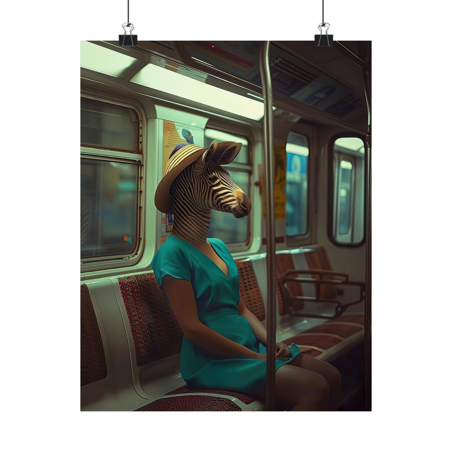 Zebra in NY Subway, Zebra Wall Art