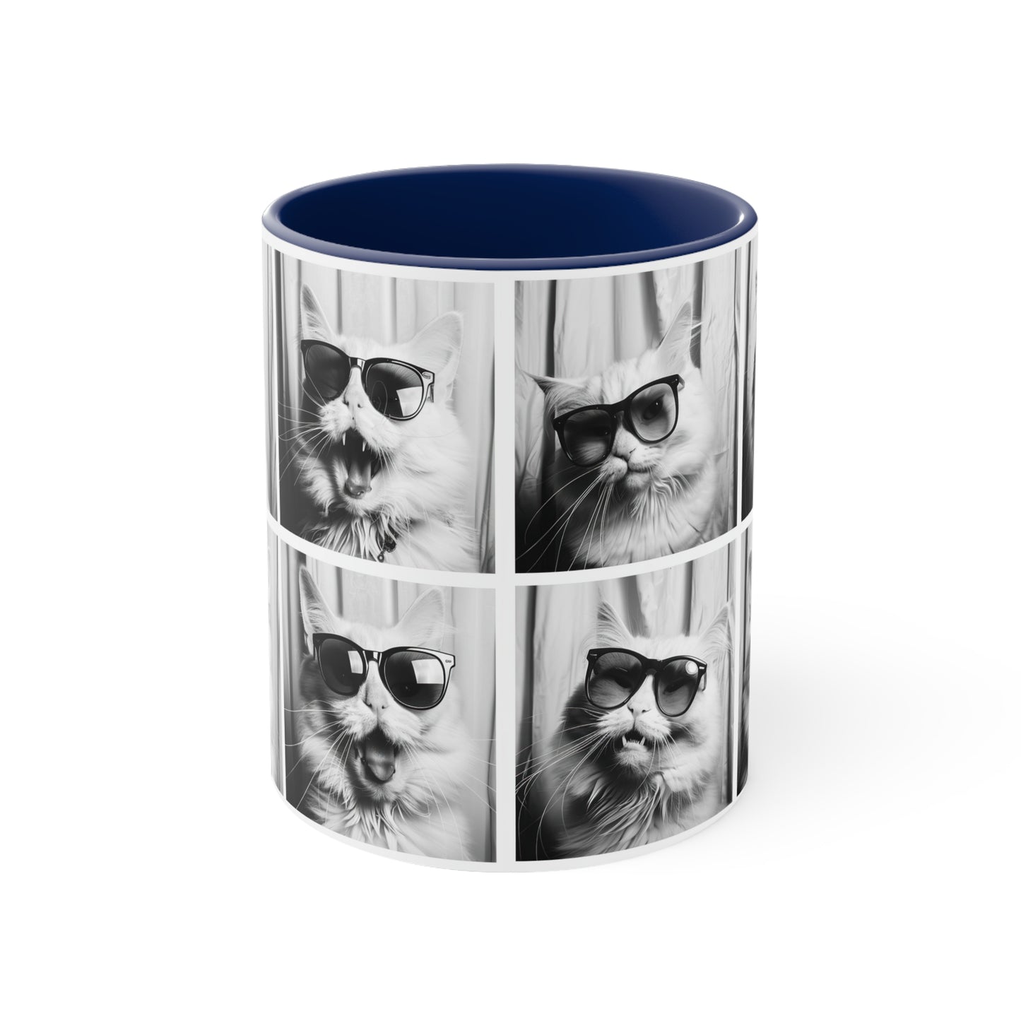 White Cat Photo Booth Accent Coffee Mug, 11oz