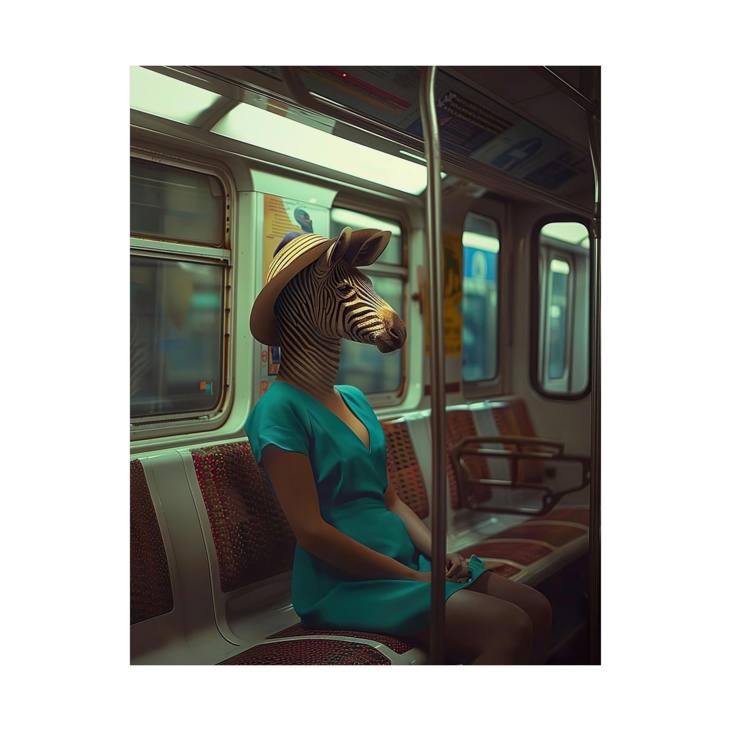 Zebra in NY Subway, Zebra Wall Art