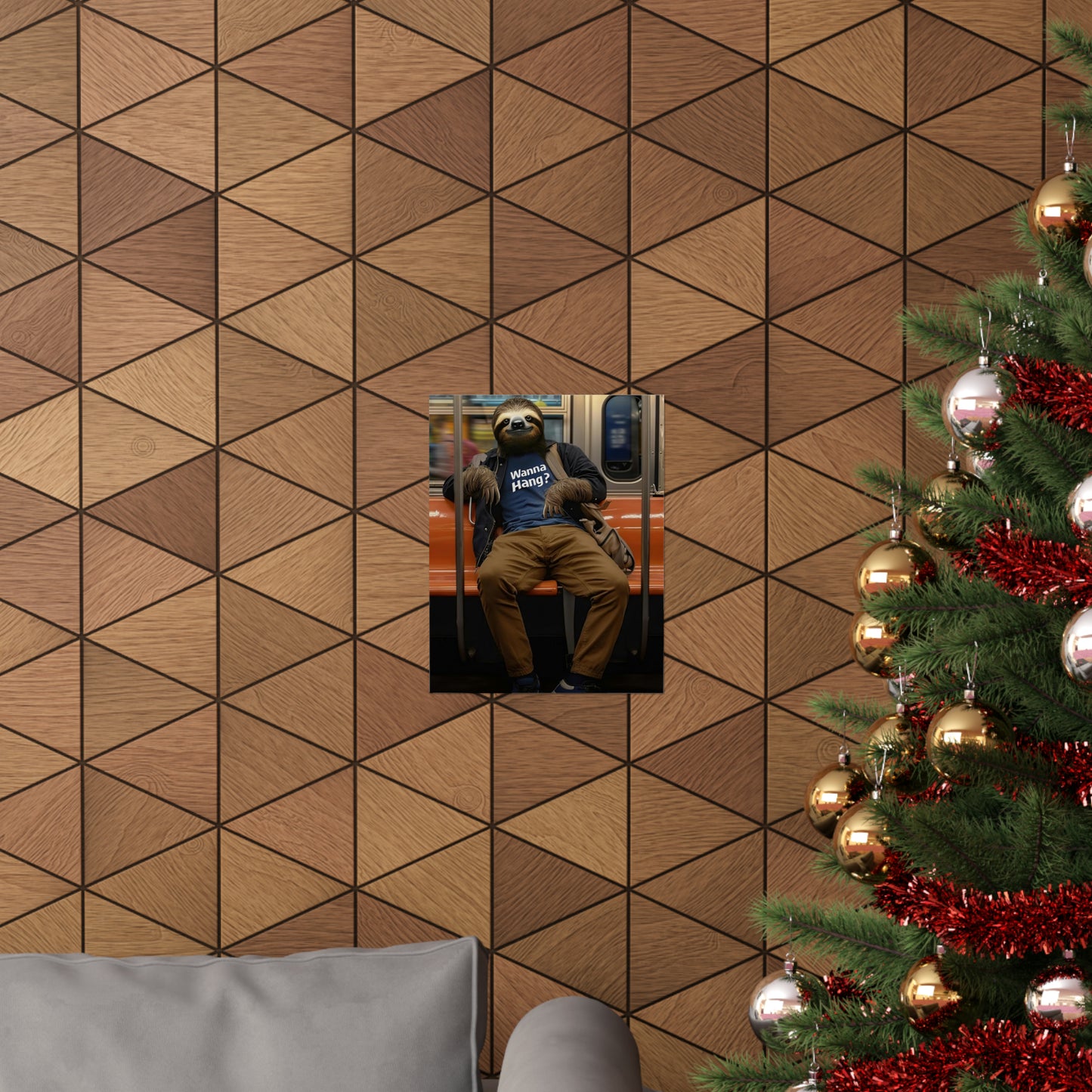 Sloth in NY Subway, Sloth Wall Art