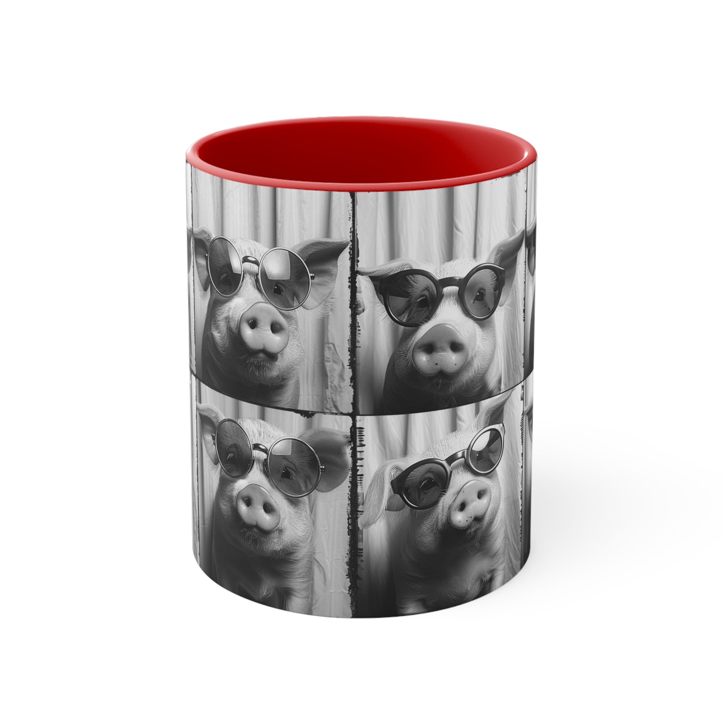 Pig Photo Booth Accent Coffee Mug, 11oz