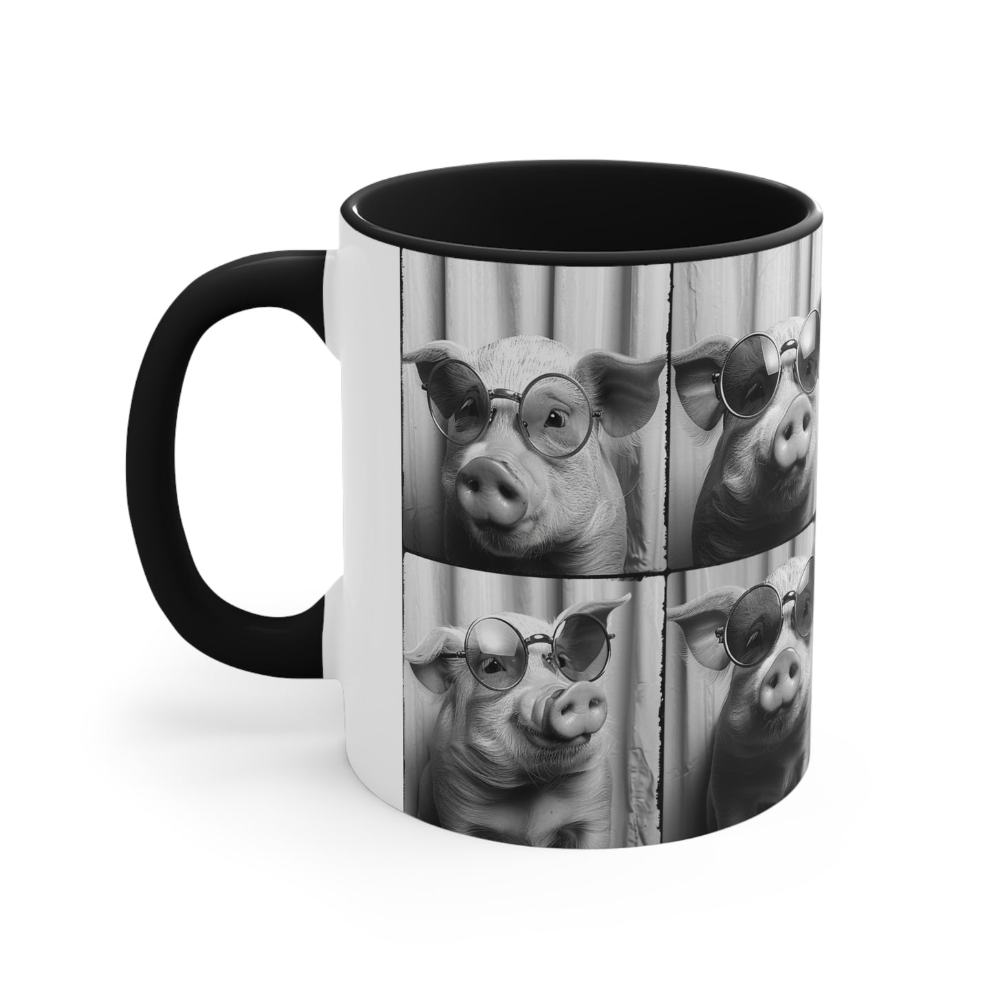 Pig Photo Booth Accent Coffee Mug, 11oz