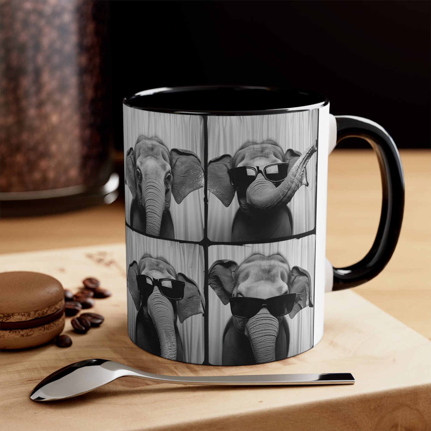 Elephant Photo Booth Accent Coffee Mug, 11oz