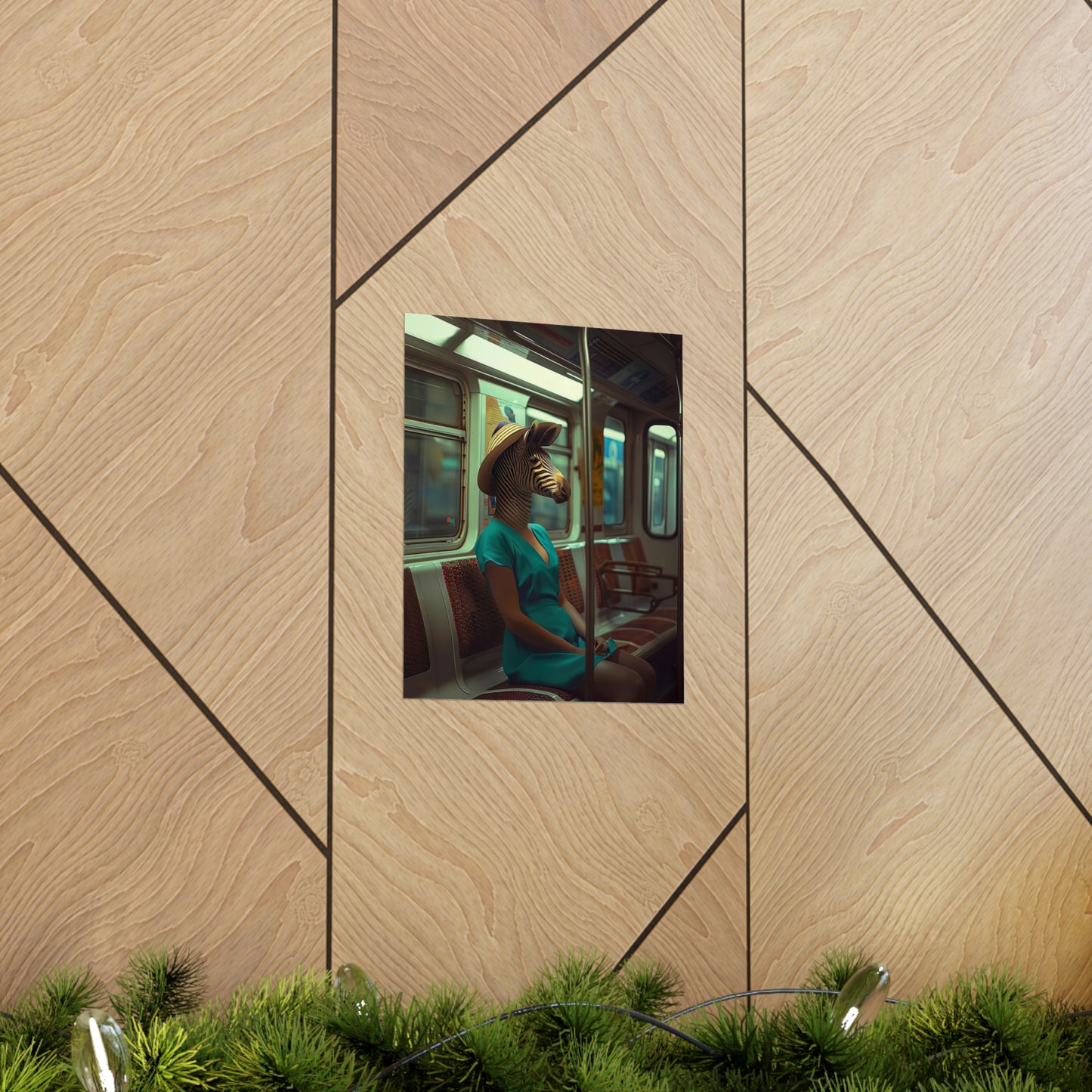 Zebra in NY Subway, Zebra Wall Art