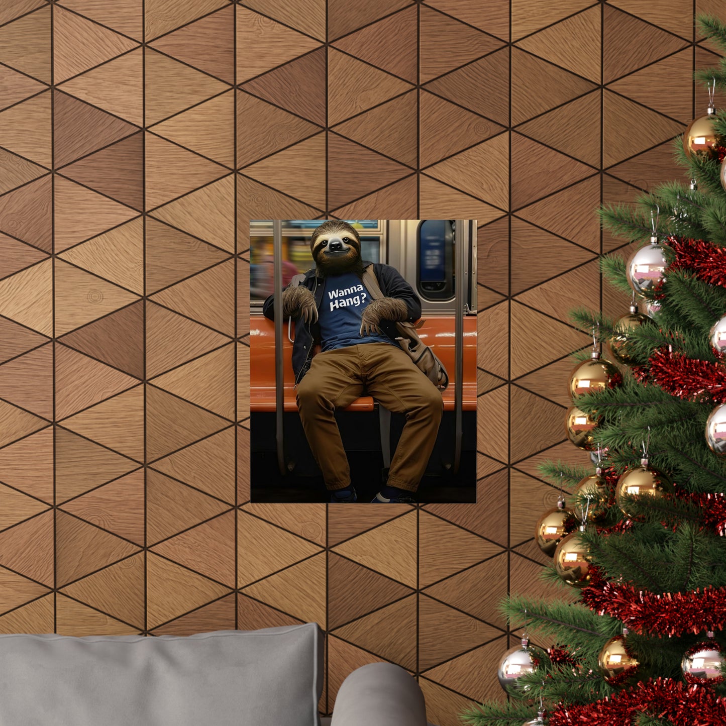 Sloth in NY Subway, Sloth Wall Art