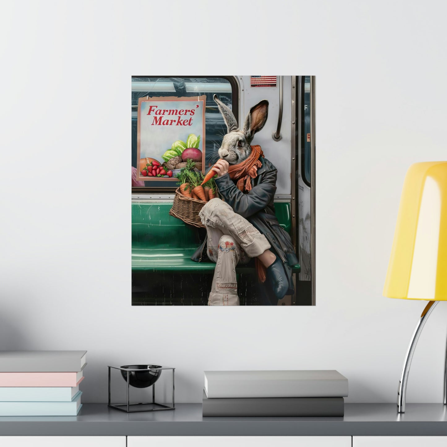 Rabbit in NY Subway, Rabbit Wall Art