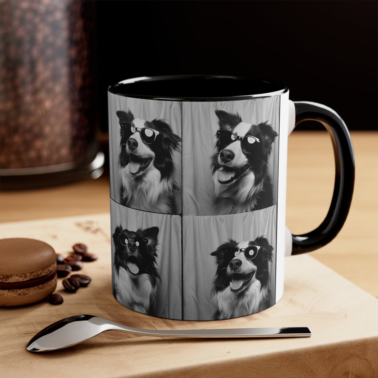 Border Collie Photo Booth Accent Coffee Mug, 11oz