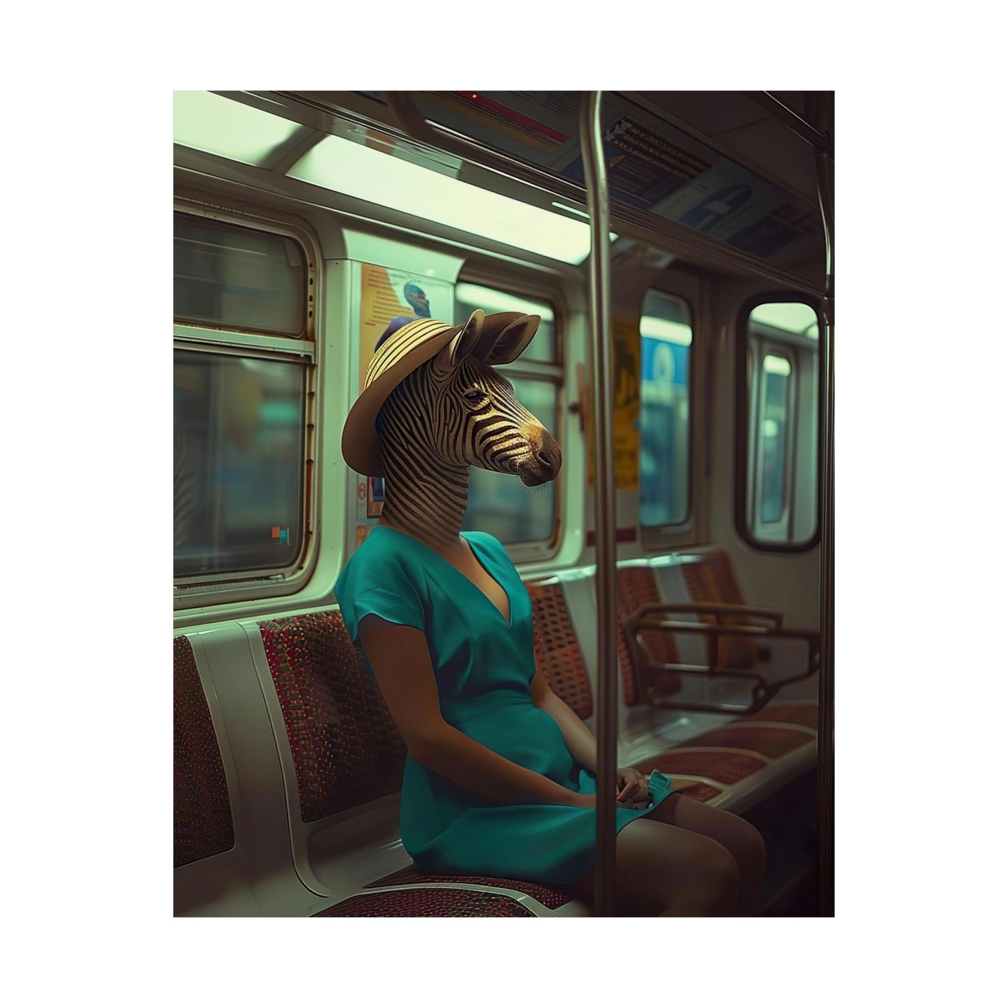 Zebra in NY Subway, Zebra Wall Art