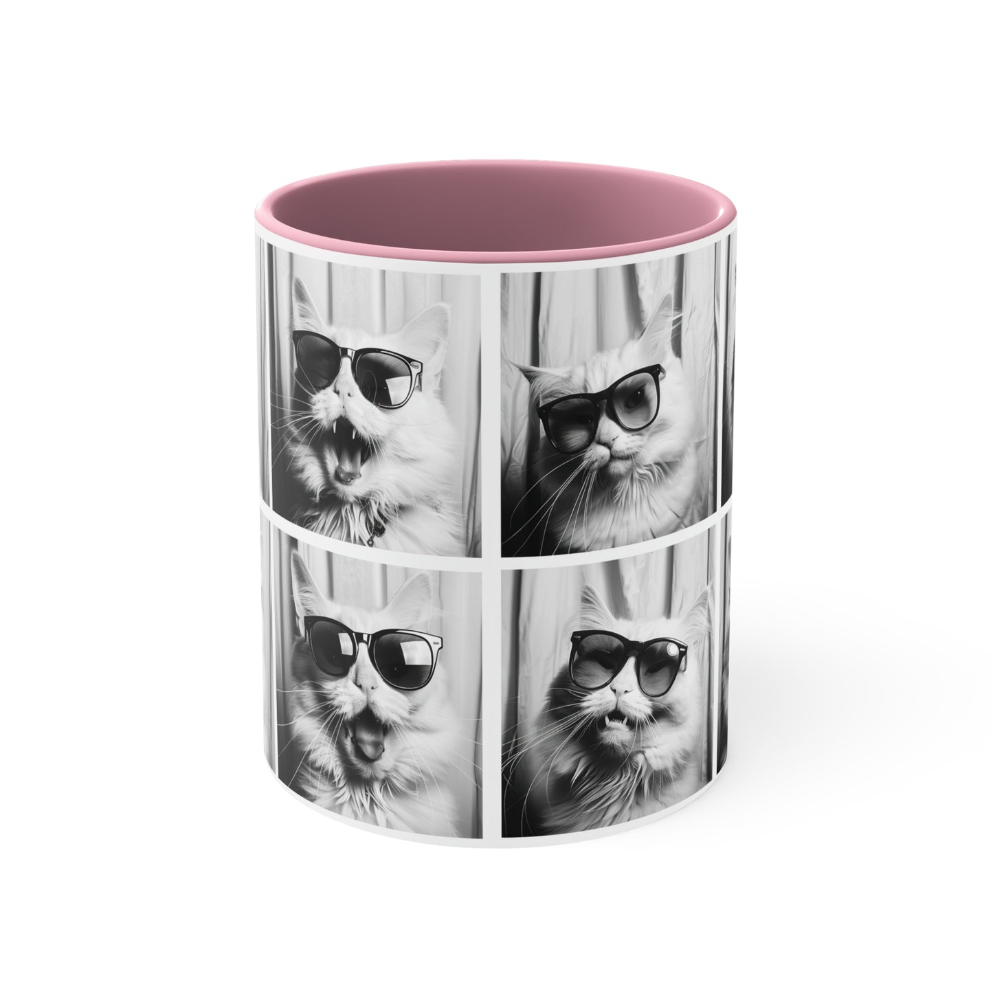 White Cat Photo Booth Accent Coffee Mug, 11oz