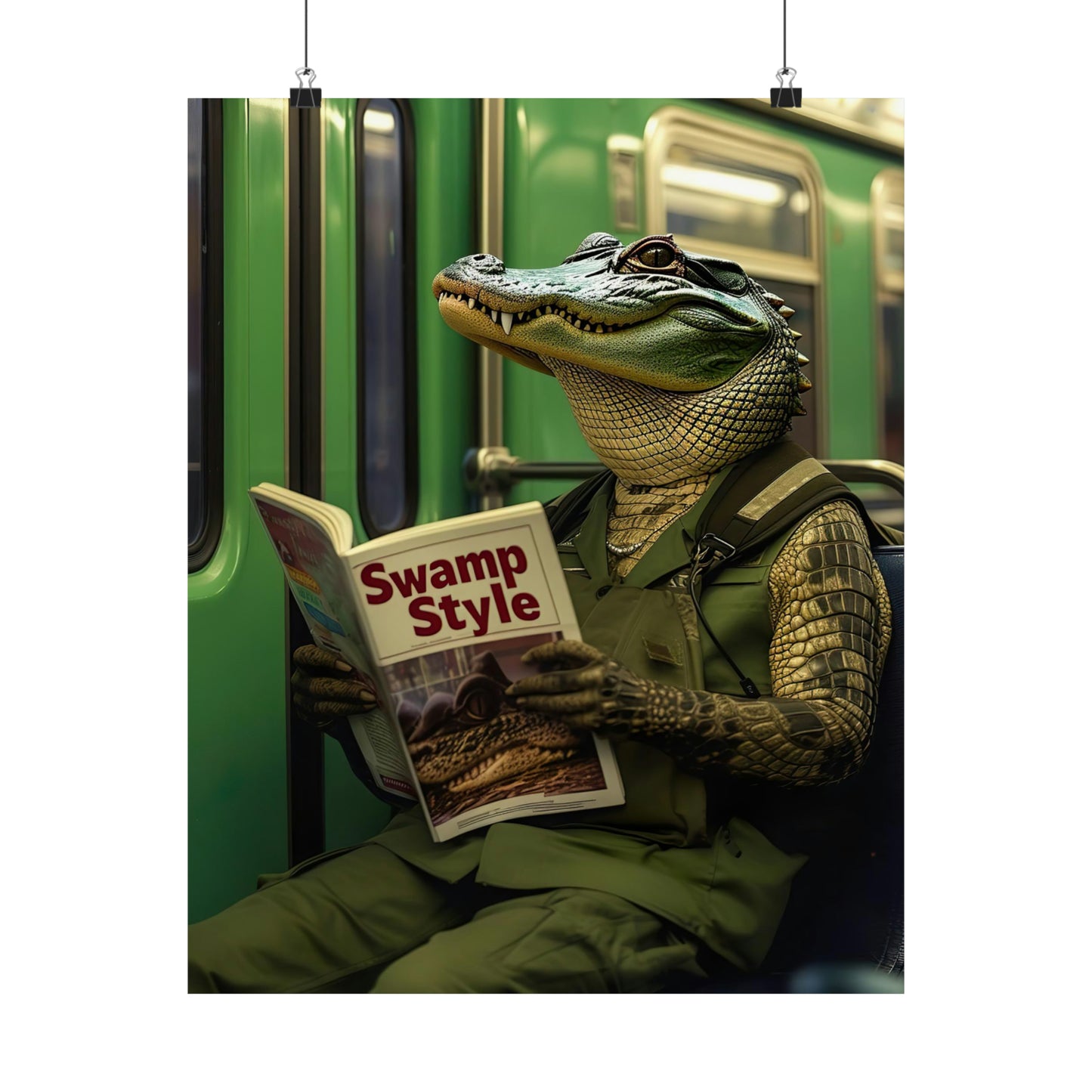 Crocodile in NY Subway, Crocodile Wall Art