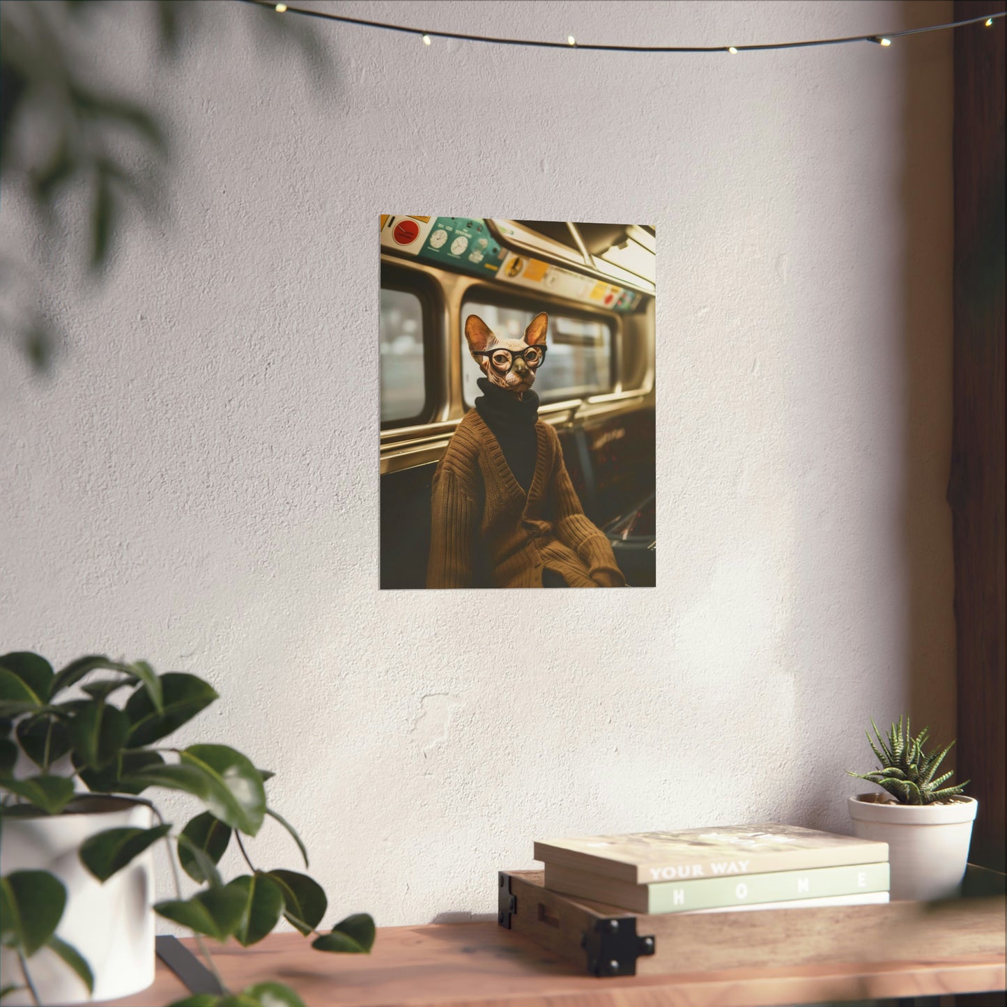 Sphynx Cat in NY Subway, Sphynx Cat Wall Art
