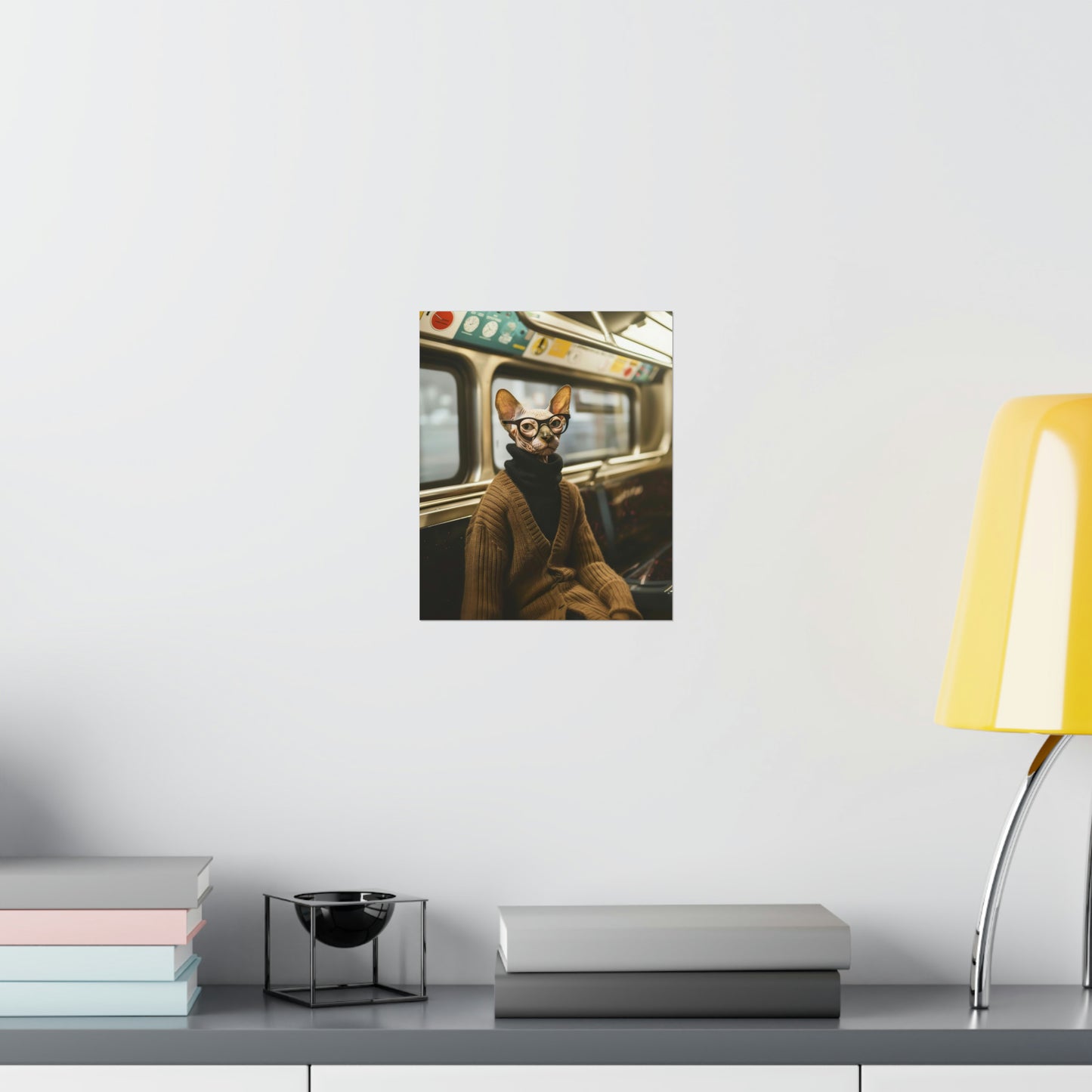 Sphynx Cat in NY Subway, Sphynx Cat Wall Art