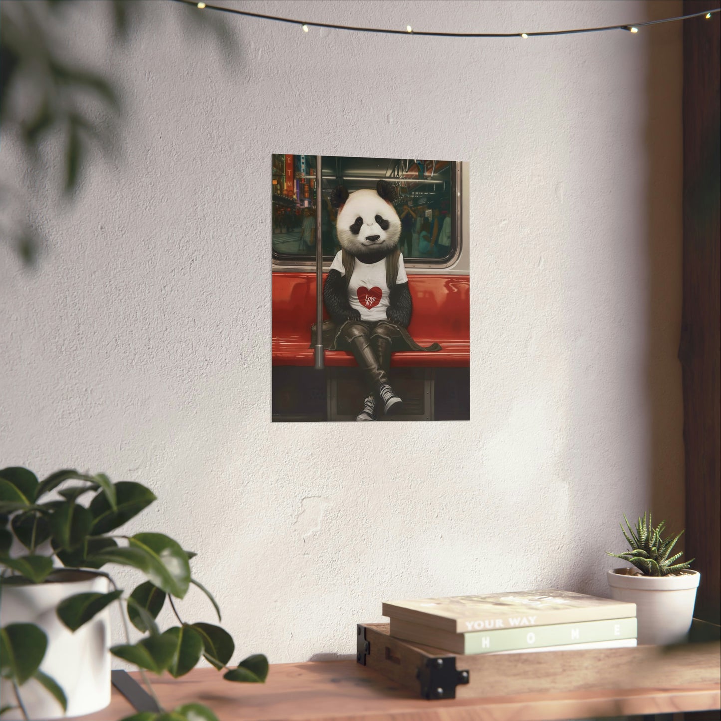 Panda in NY Subway, Panda Wall Art