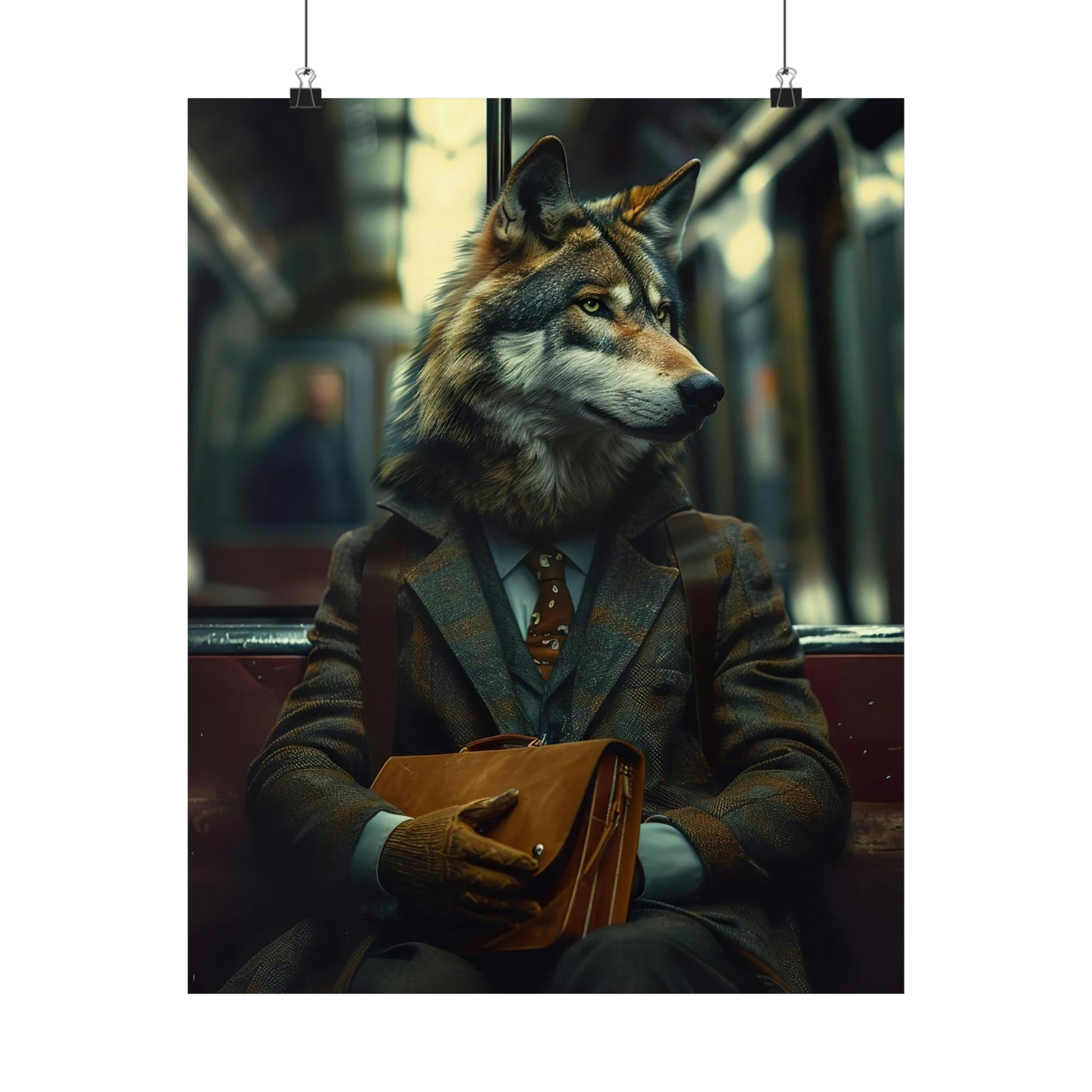 Wolf in NY Subway, Wolf Wall Art