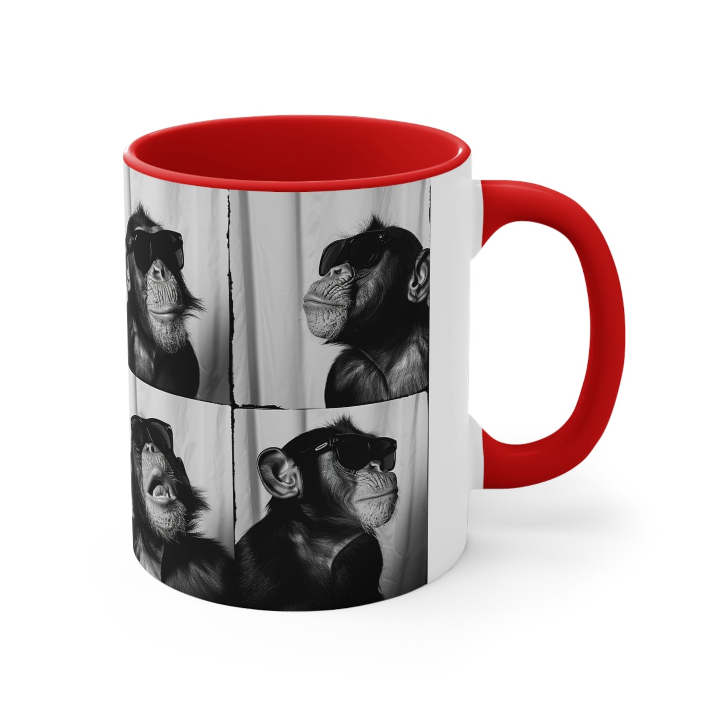 Monkey Photo Booth Accent Coffee Mug, 11oz