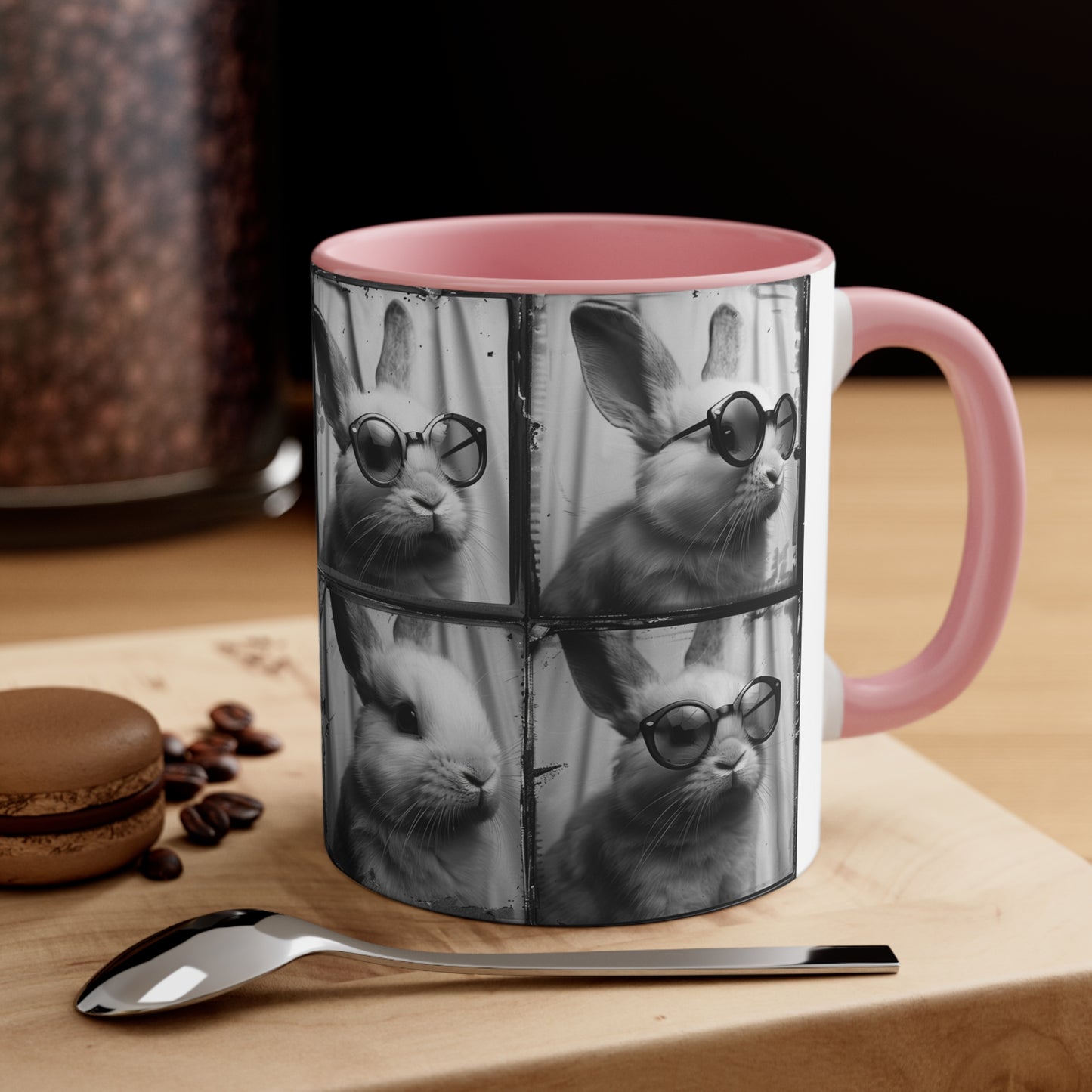 Rabbit Photo Booth Accent Coffee Mug, 11oz