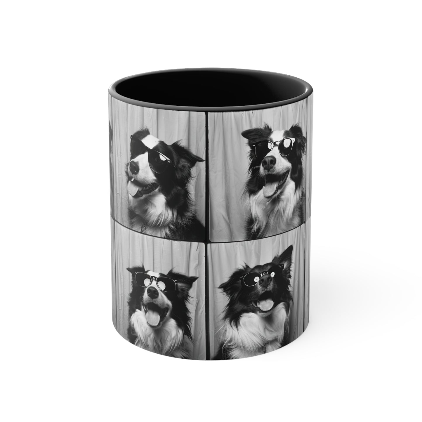 Border Collie Photo Booth Accent Coffee Mug, 11oz