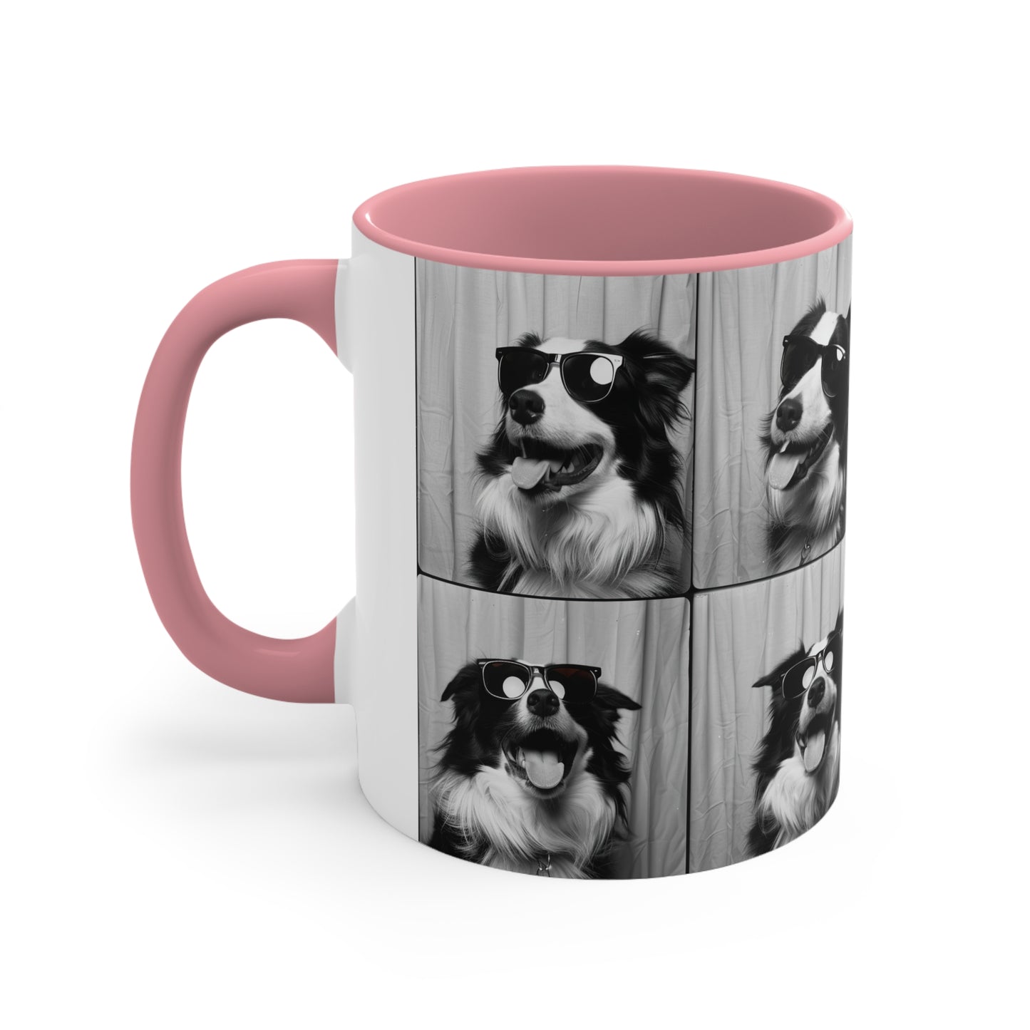 Border Collie Photo Booth Accent Coffee Mug, 11oz