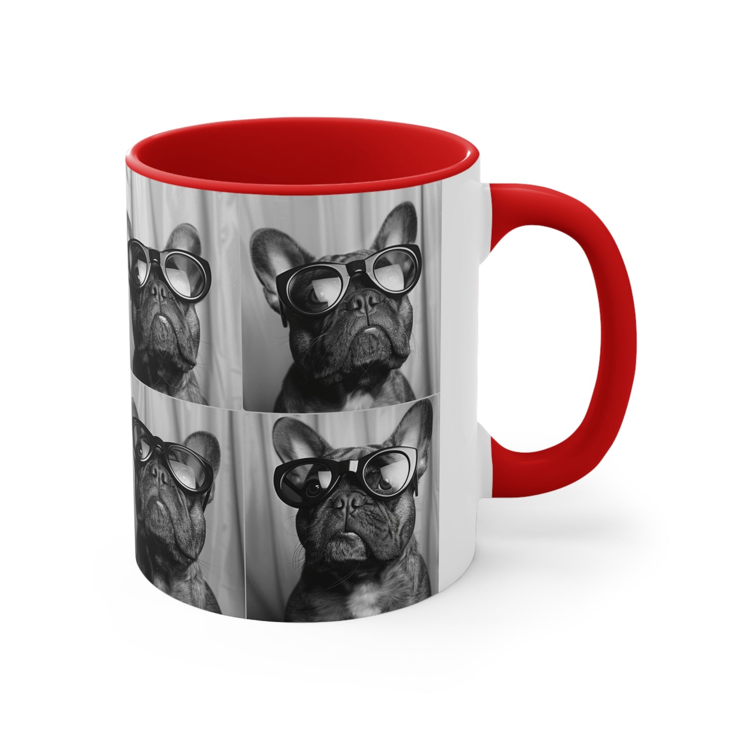 French Bulldog Photo Booth Accent Coffee Mug, 11oz