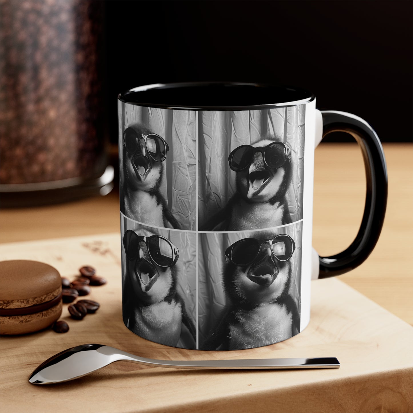Penguen Photo Booth Accent Coffee Mug, 11oz