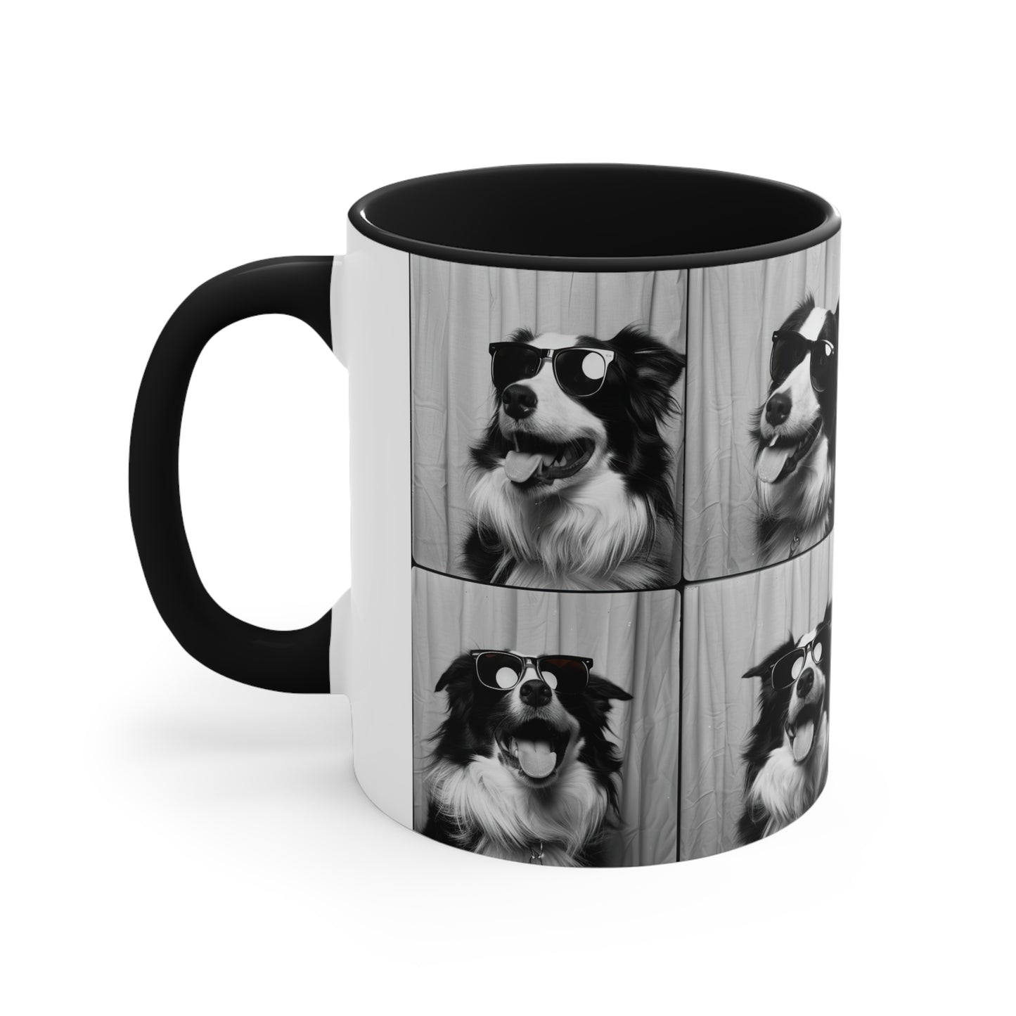 Border Collie Photo Booth Accent Coffee Mug, 11oz