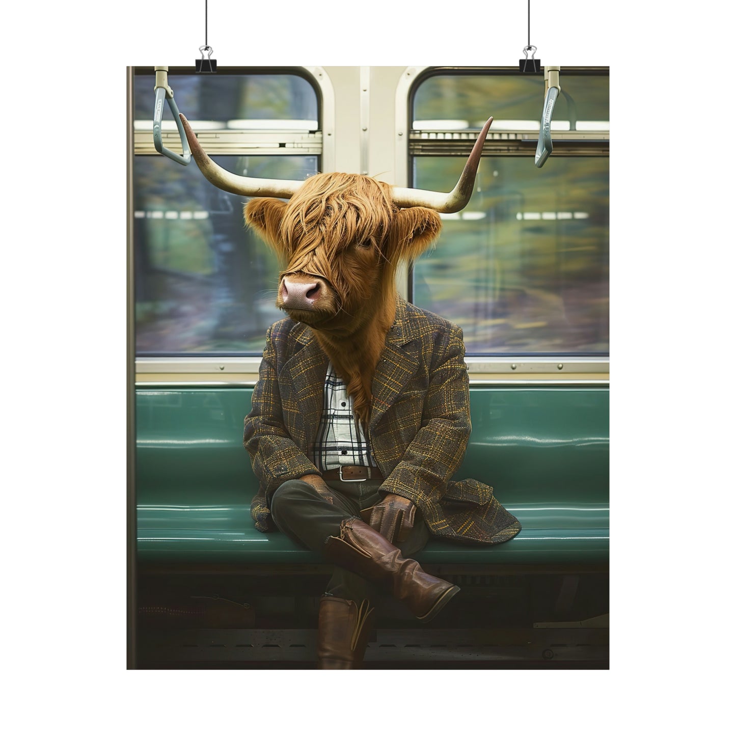 Highland Cattle Subway, Highland Cattle Wall Art