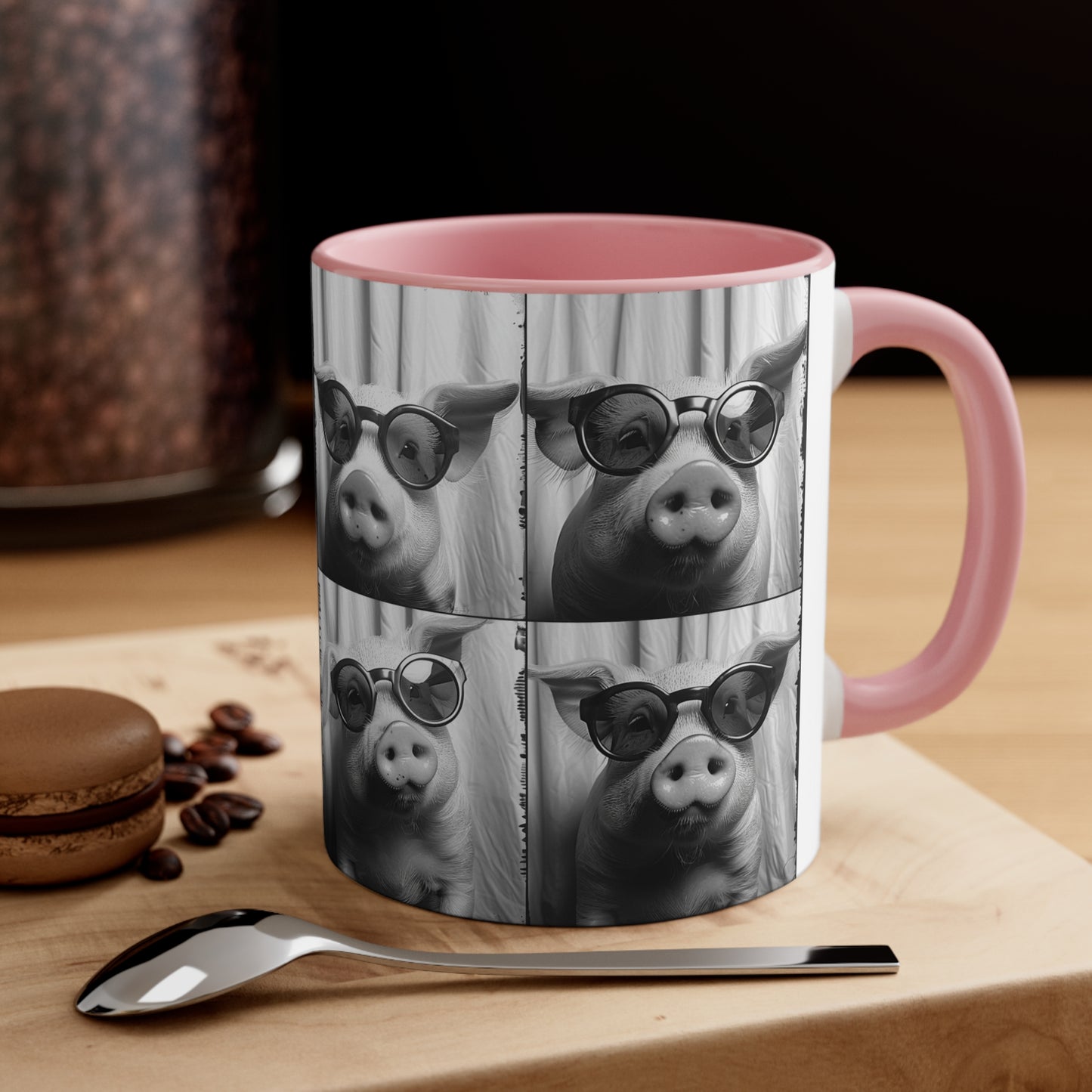 Pig Photo Booth Accent Coffee Mug, 11oz