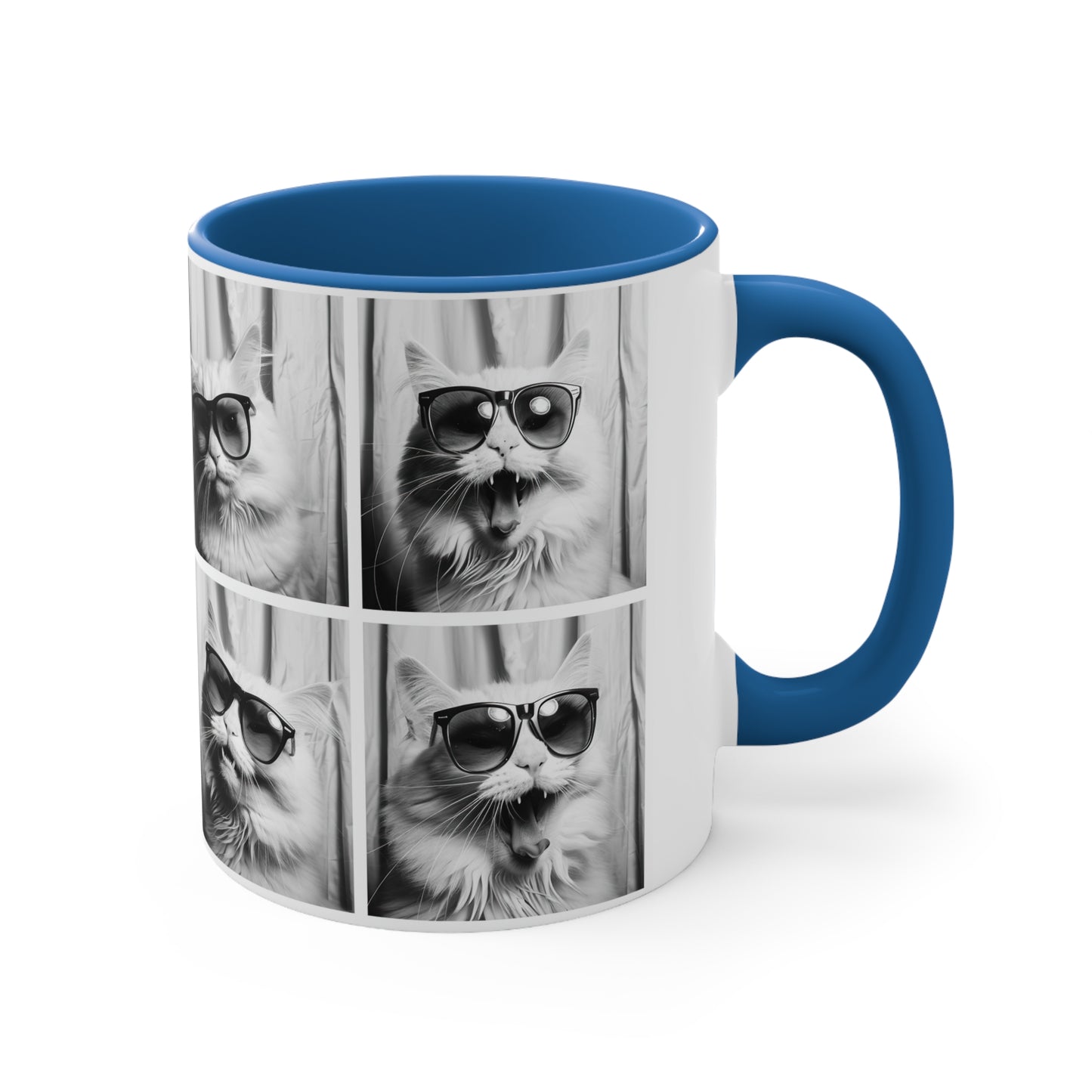 White Cat Photo Booth Accent Coffee Mug, 11oz