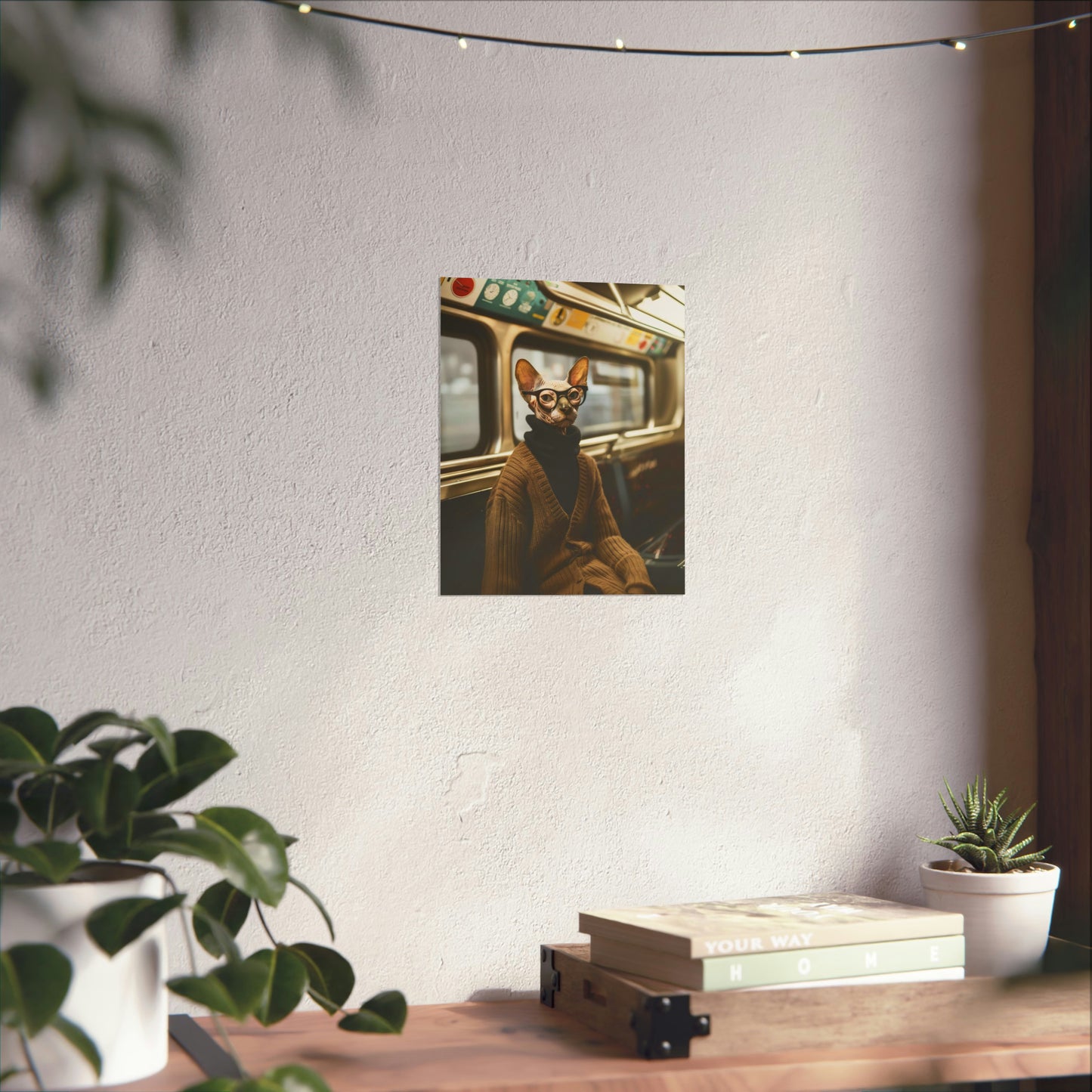 Sphynx Cat in NY Subway, Sphynx Cat Wall Art