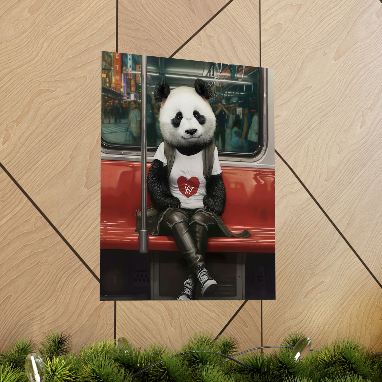 Panda in NY Subway, Panda Wall Art