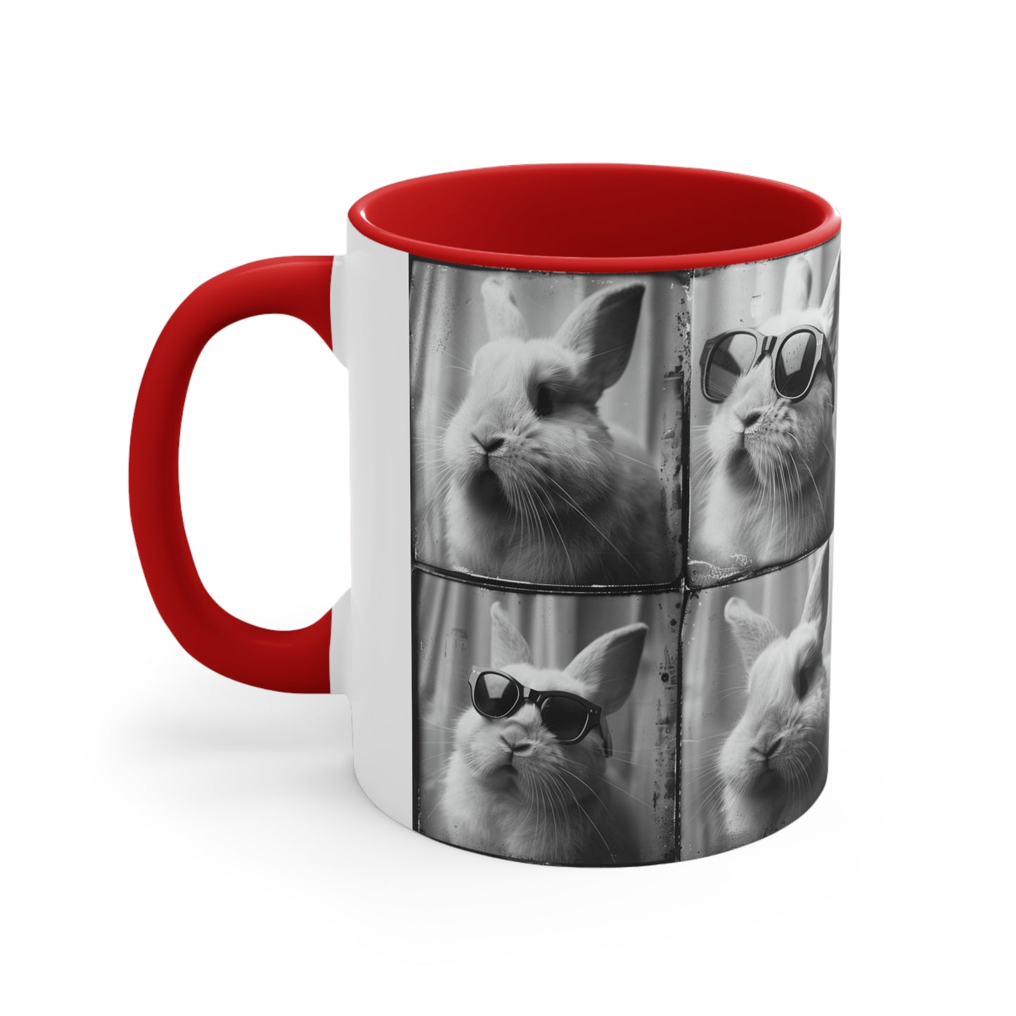 Rabbit Photo Booth Accent Coffee Mug, 11oz