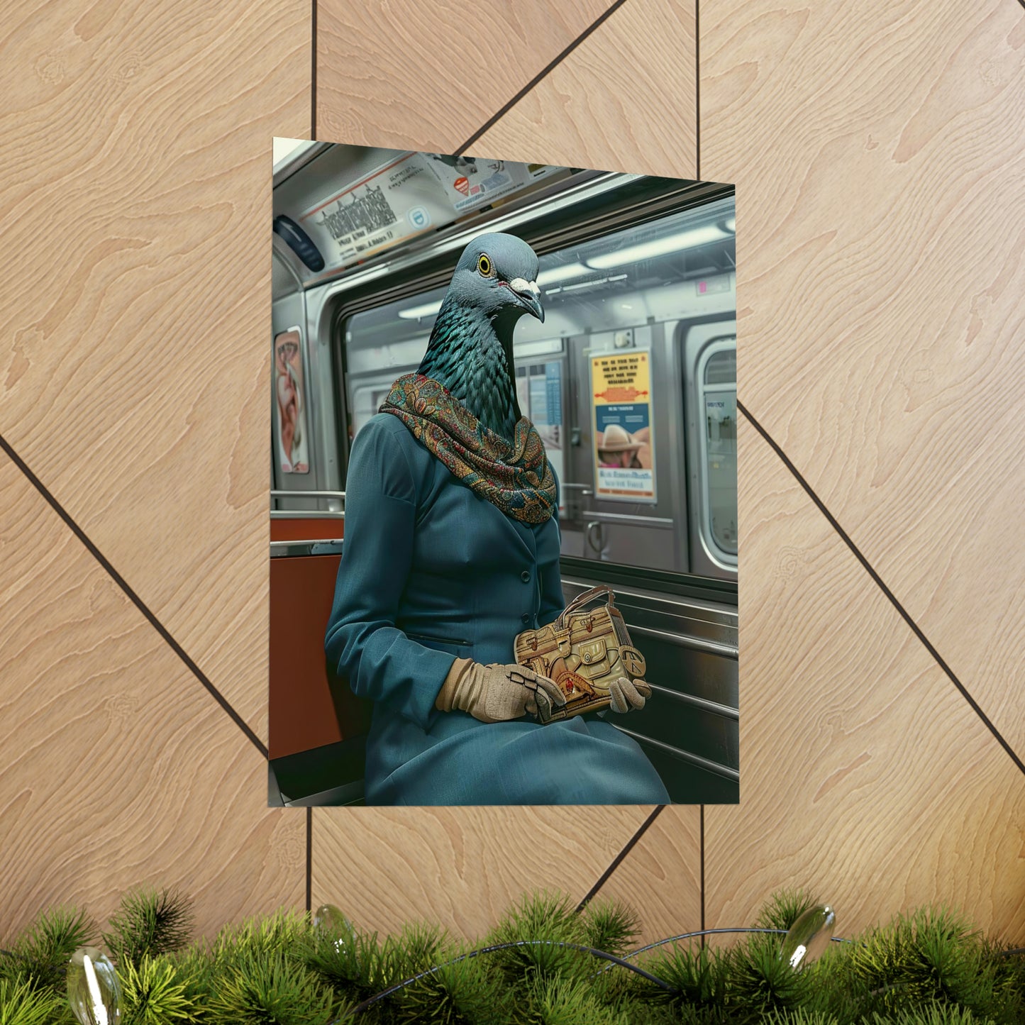 Pigeon in NY Subway, Pigeon Wall Art