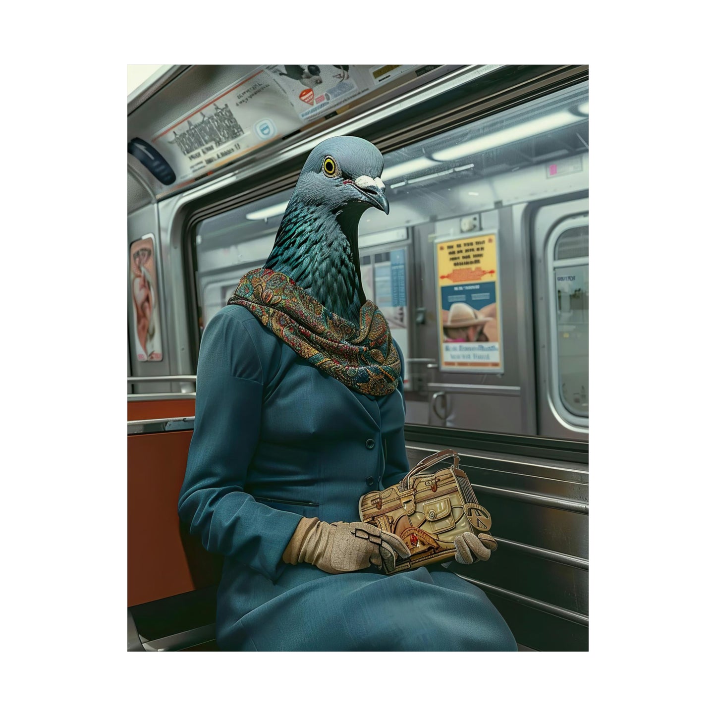 Pigeon in NY Subway, Pigeon Wall Art