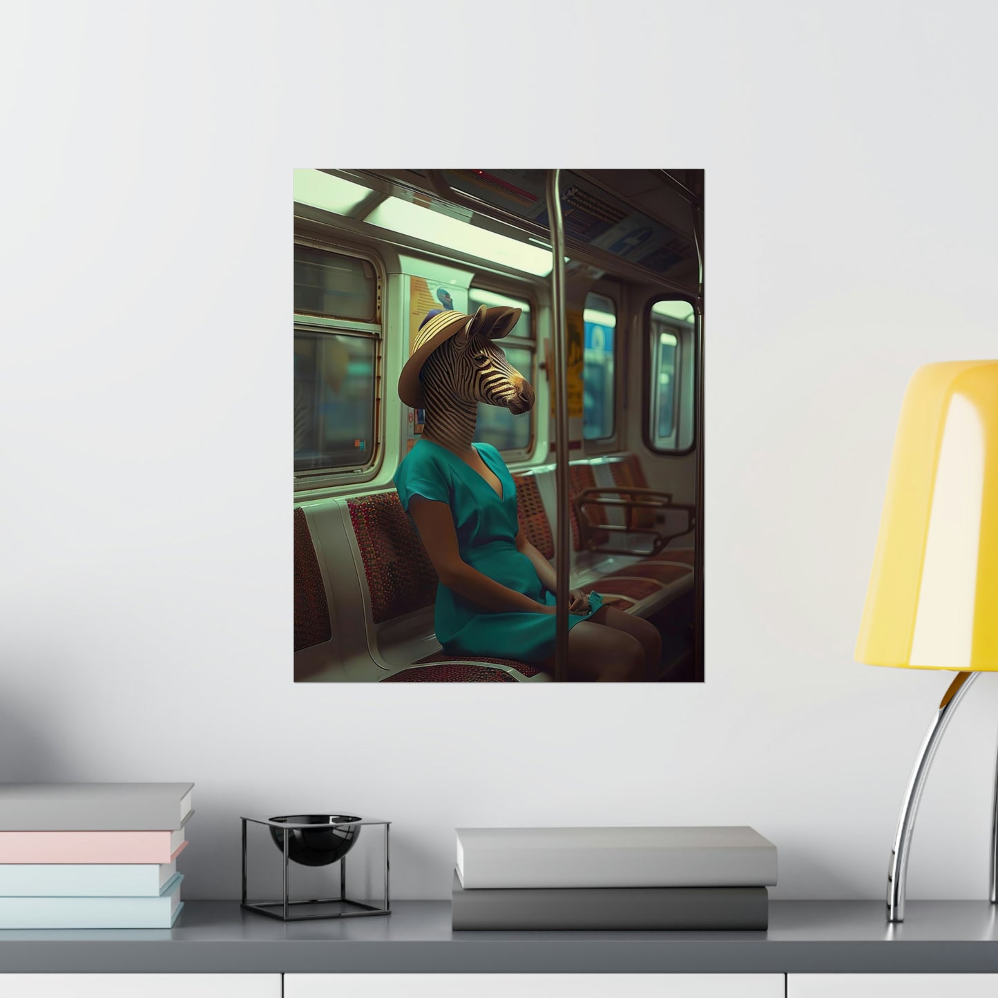 Zebra in NY Subway, Zebra Wall Art