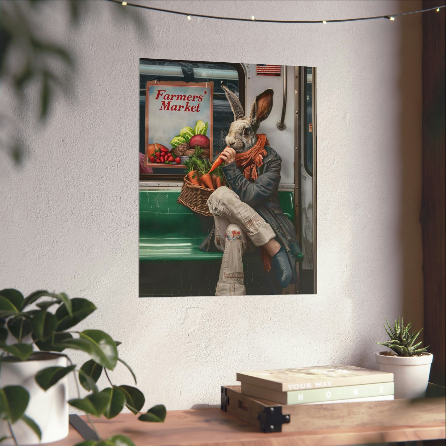 Rabbit in NY Subway, Rabbit Wall Art