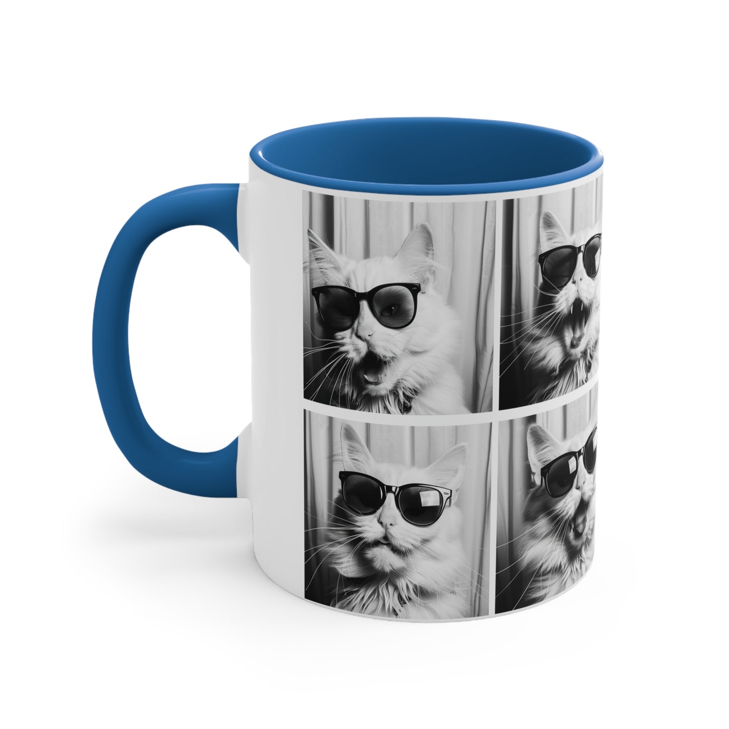 White Cat Photo Booth Accent Coffee Mug, 11oz