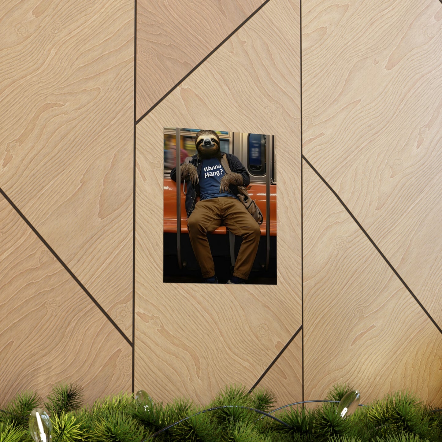 Sloth in NY Subway, Sloth Wall Art