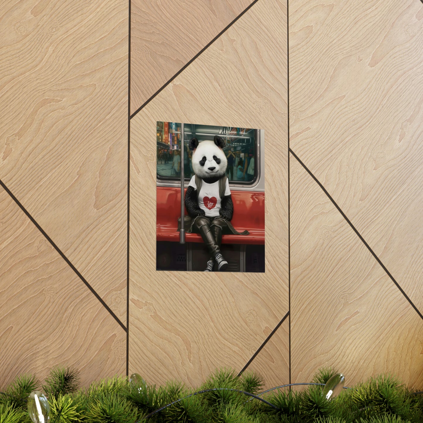 Panda in NY Subway, Panda Wall Art