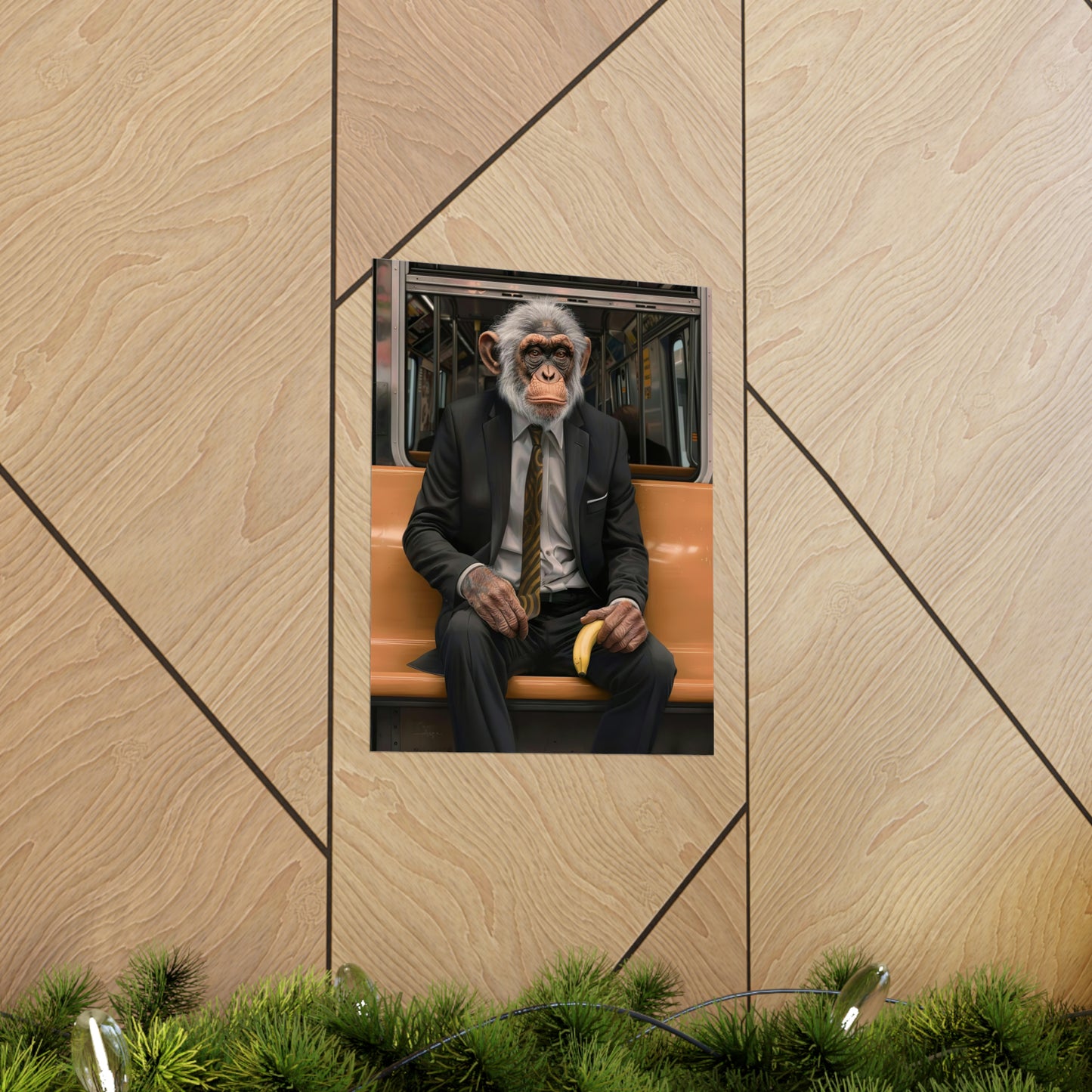 Monkey in NY Subway, Monkey Wall Art