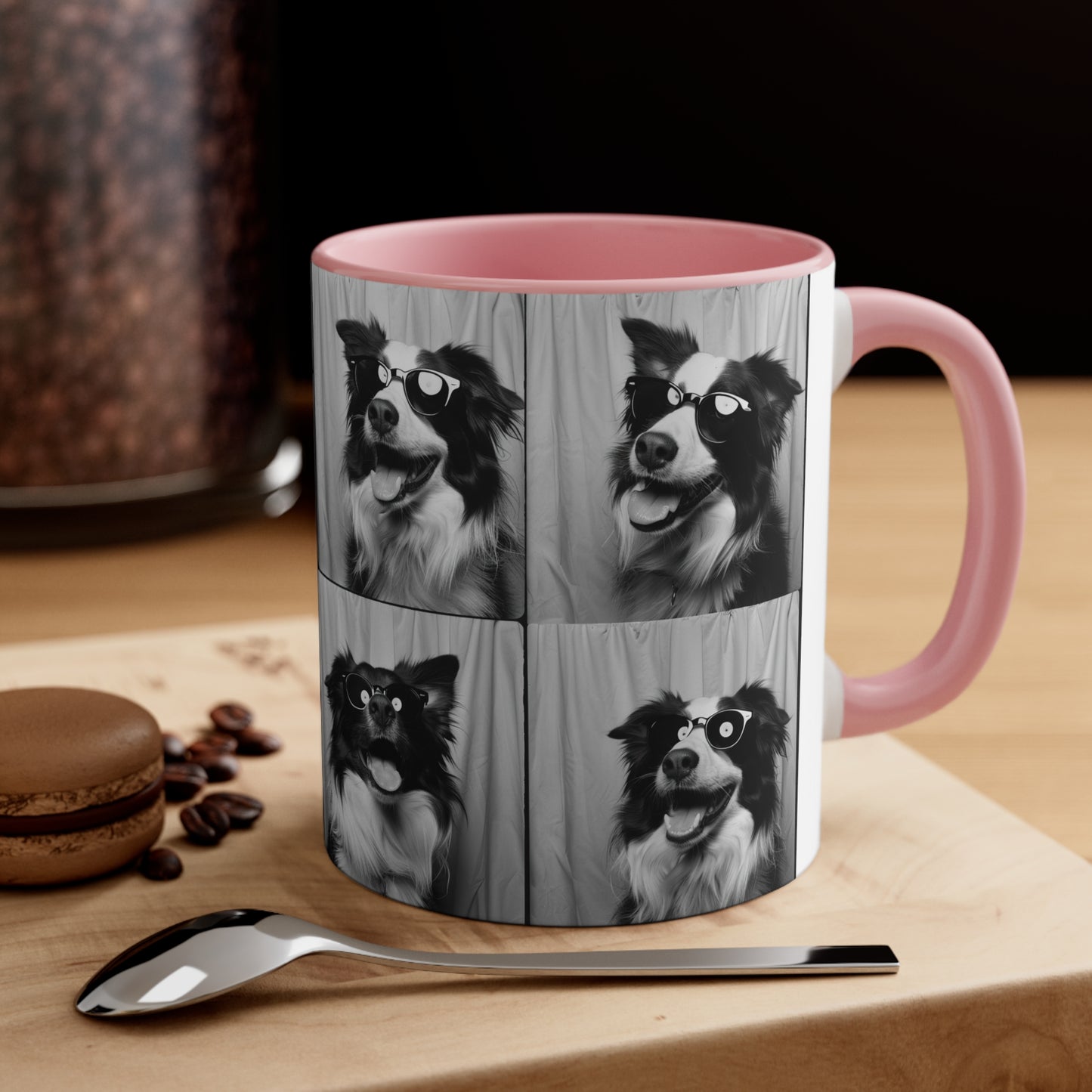 Border Collie Photo Booth Accent Coffee Mug, 11oz