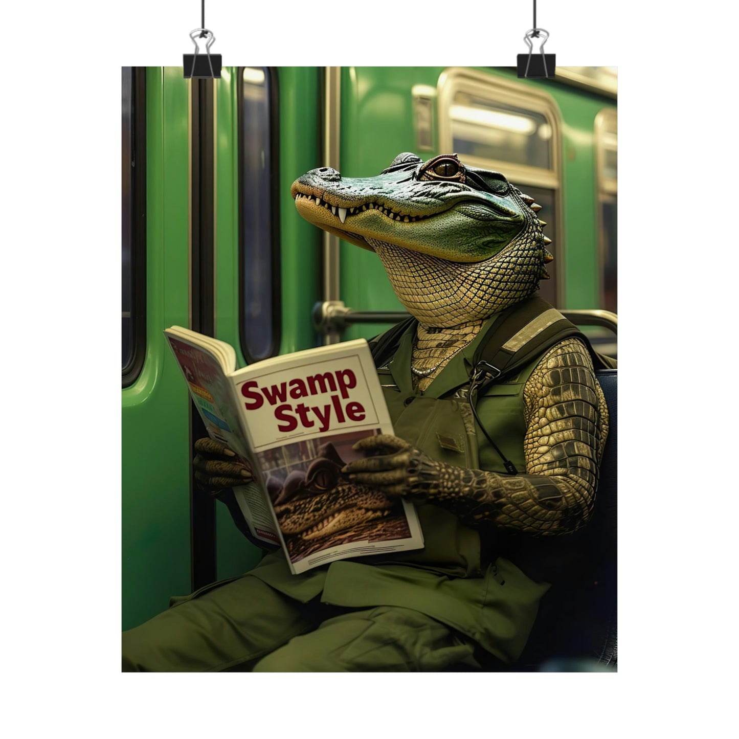Crocodile in NY Subway, Crocodile Wall Art