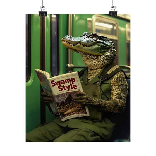 Crocodile in NY Subway, Crocodile Wall Art