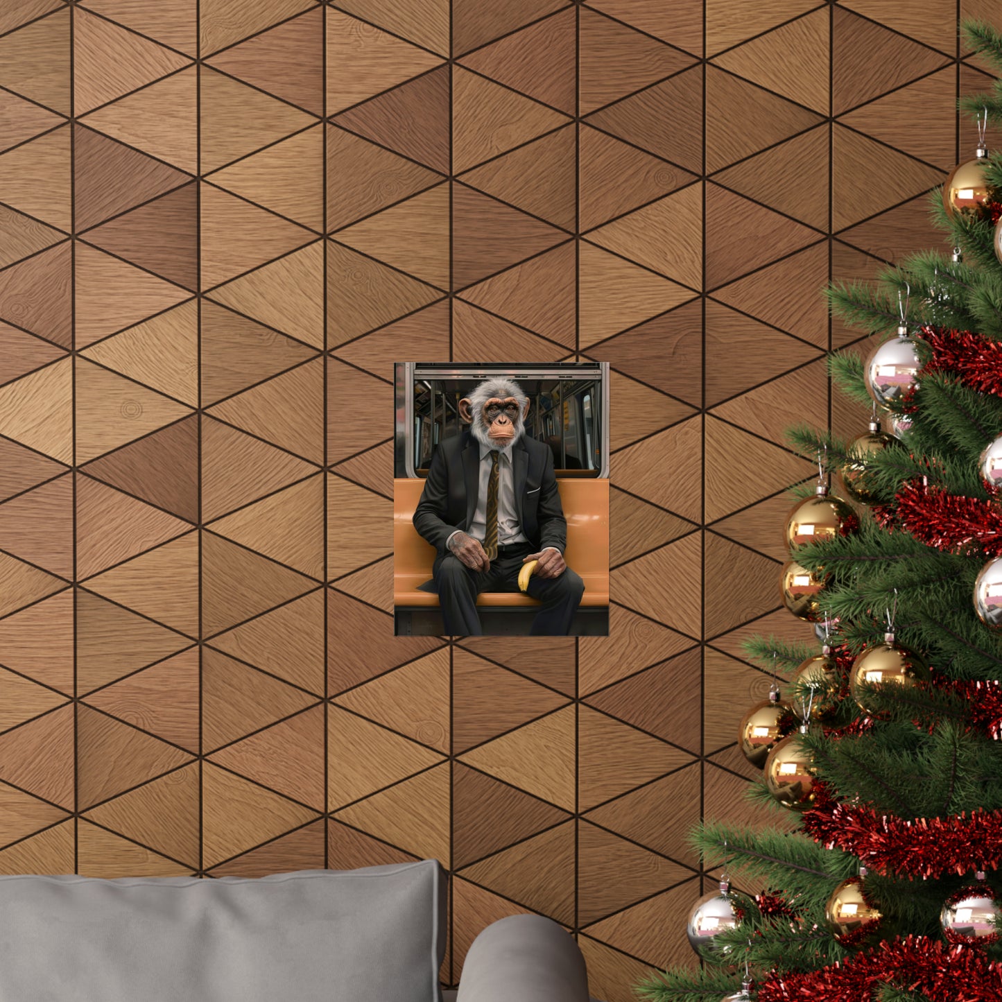 Monkey in NY Subway, Monkey Wall Art