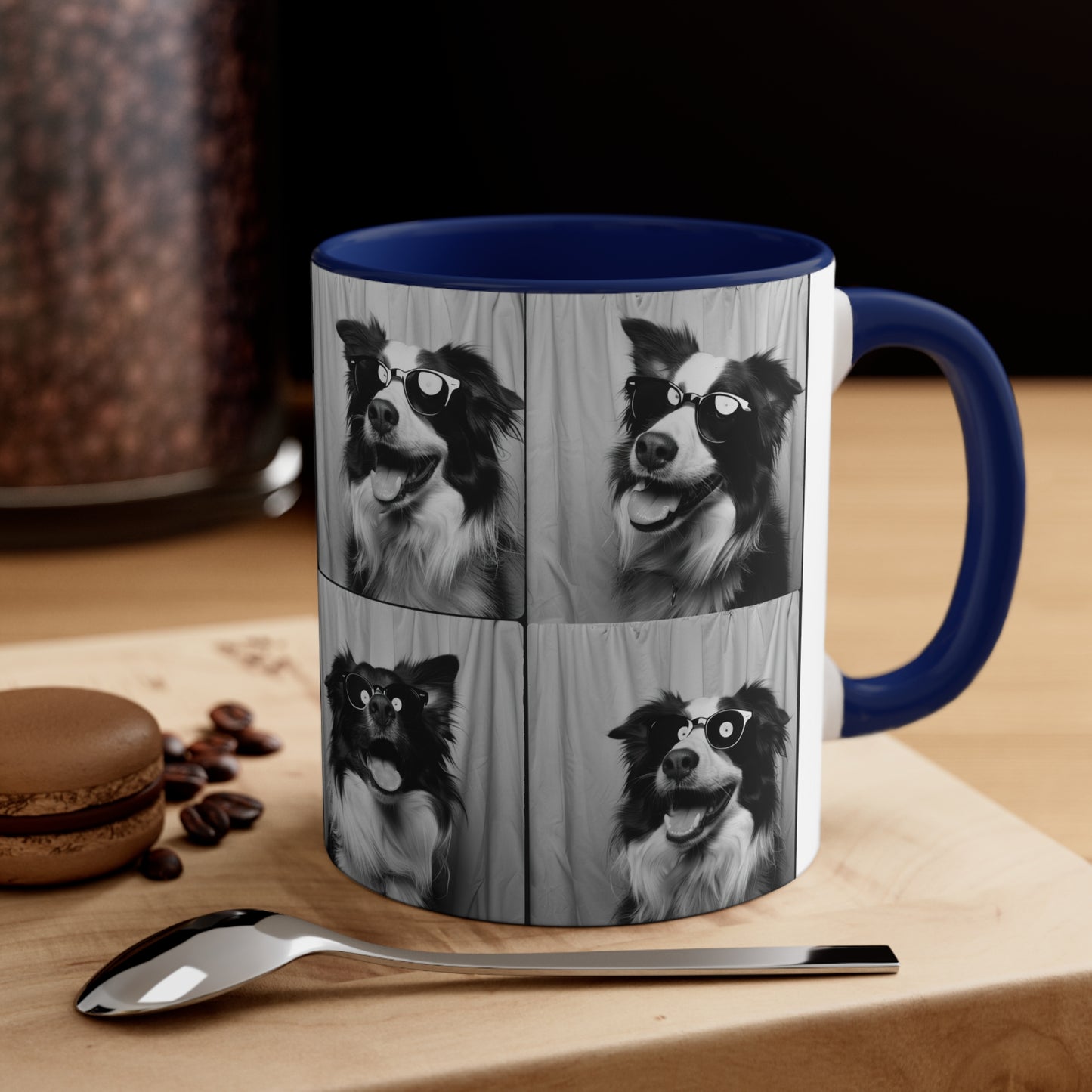 Border Collie Photo Booth Accent Coffee Mug, 11oz