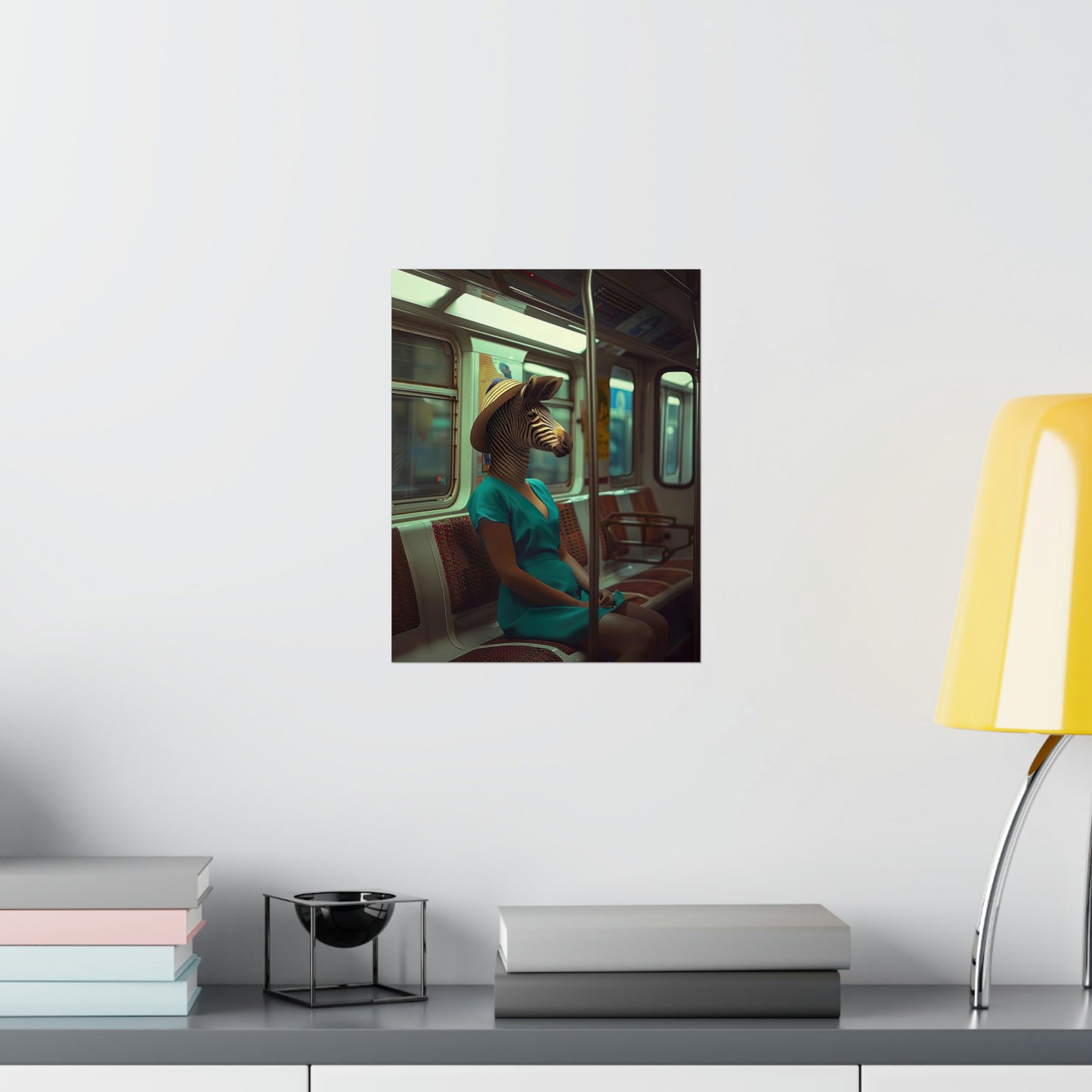 Zebra in NY Subway, Zebra Wall Art