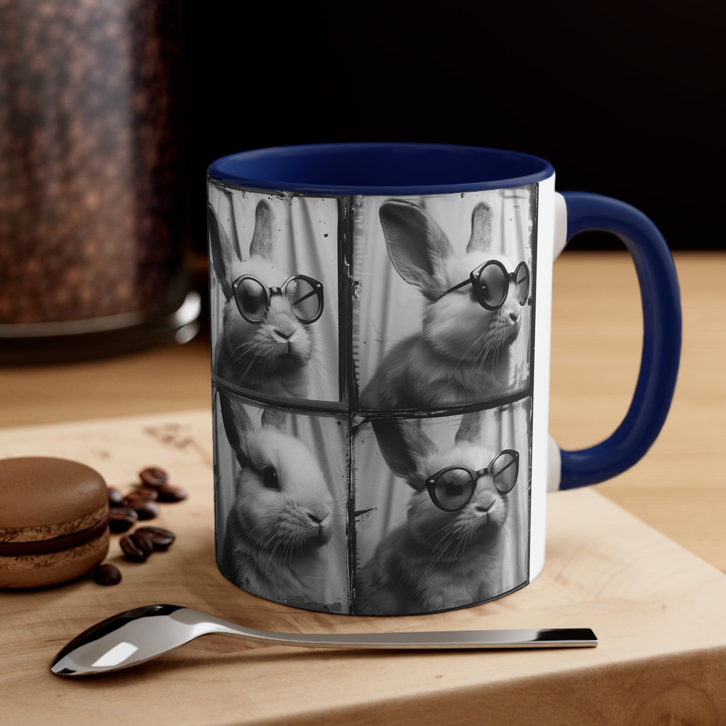 Rabbit Photo Booth Accent Coffee Mug, 11oz