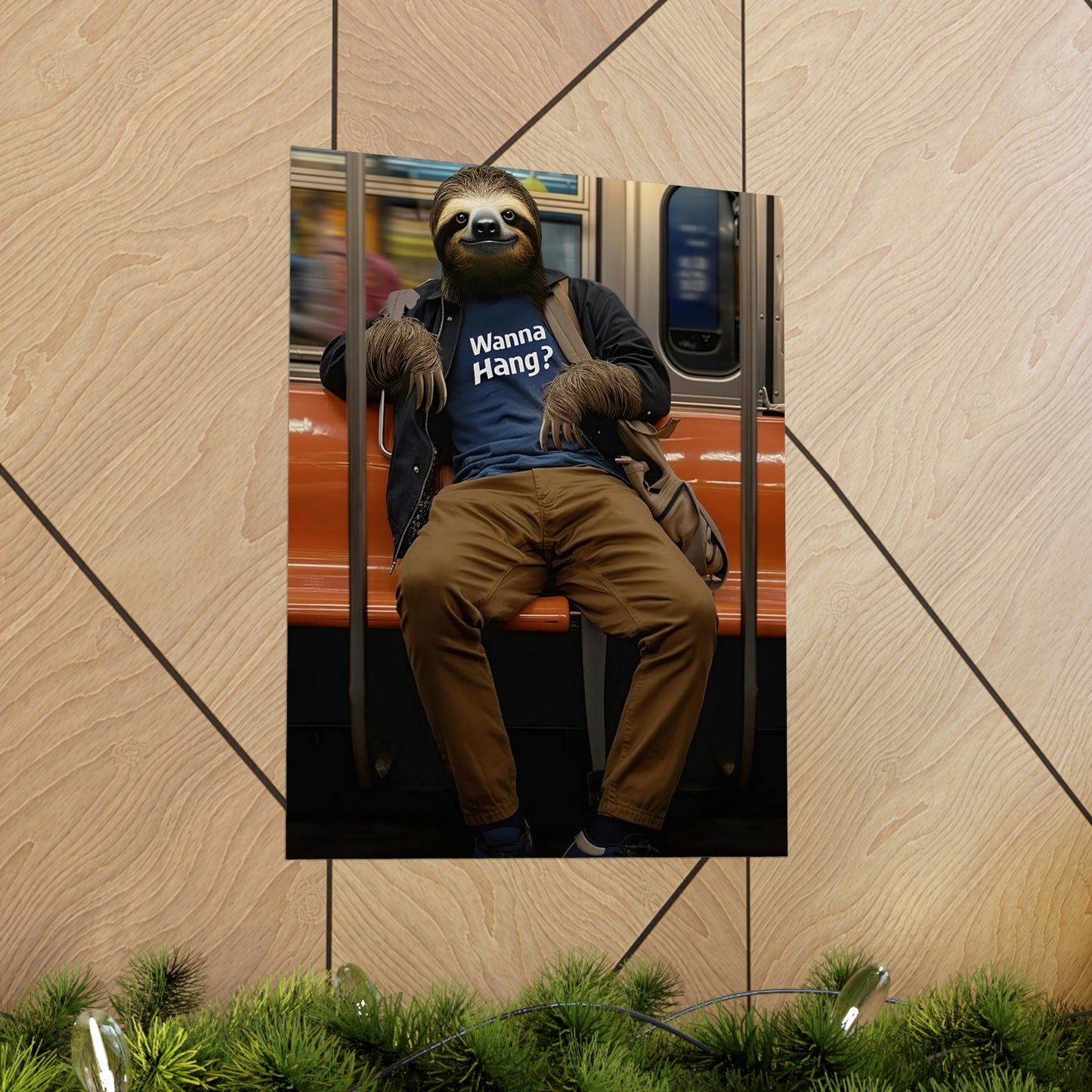 Sloth in NY Subway, Sloth Wall Art
