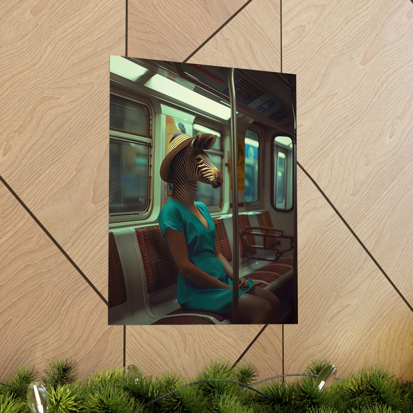 Zebra in NY Subway, Zebra Wall Art