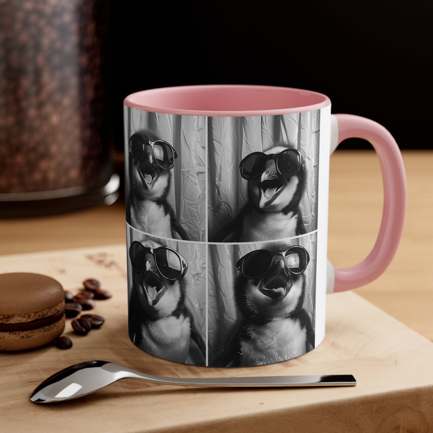 Penguen Photo Booth Accent Coffee Mug, 11oz