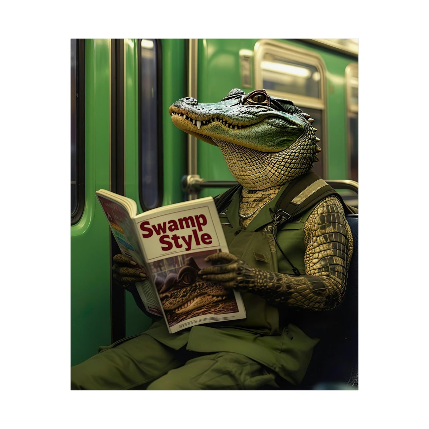 Crocodile in NY Subway, Crocodile Wall Art